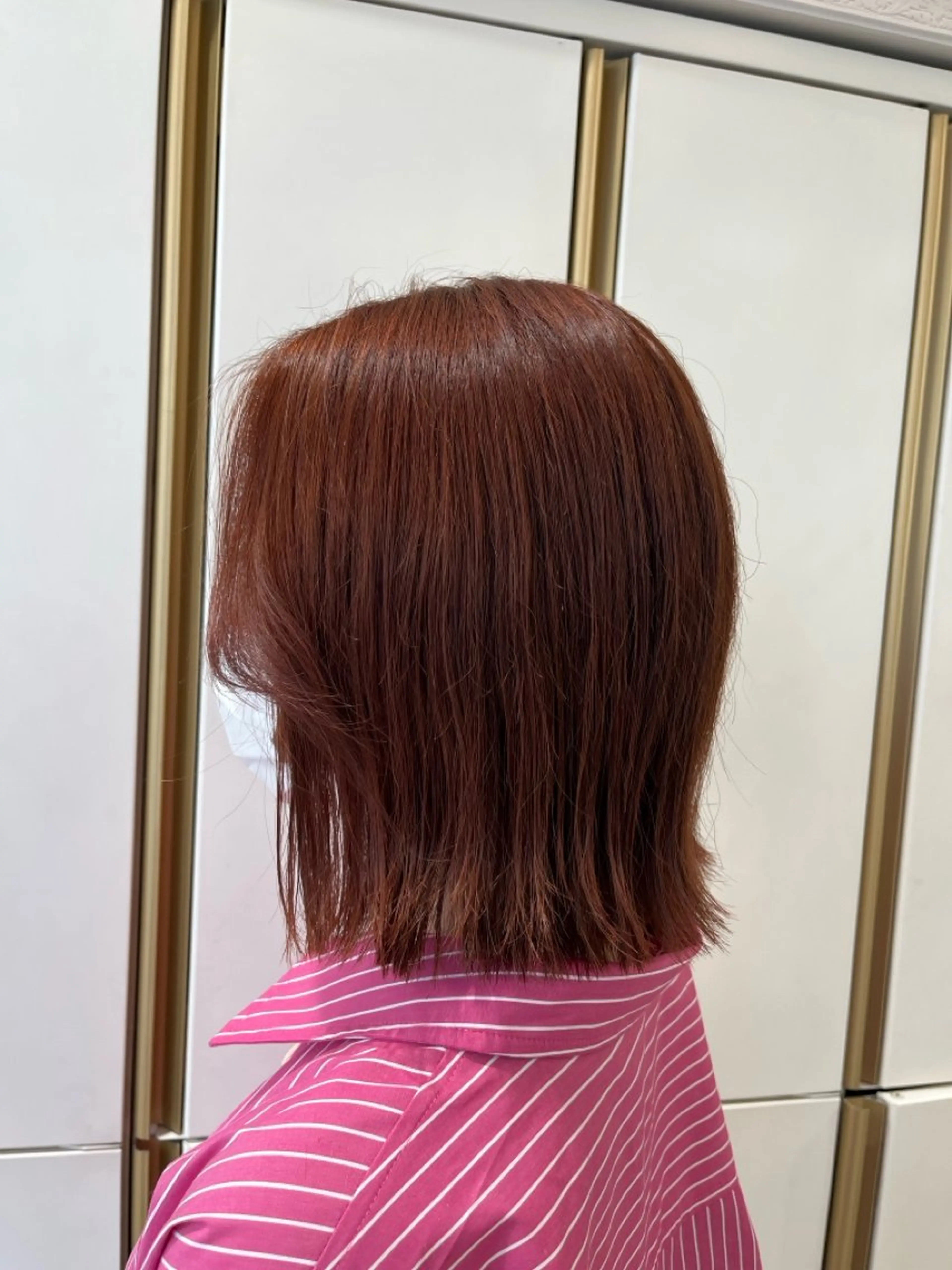 ミディアム カラー 暖色カラー/ブリーチ カラー/本間陽南のヘアスタイル