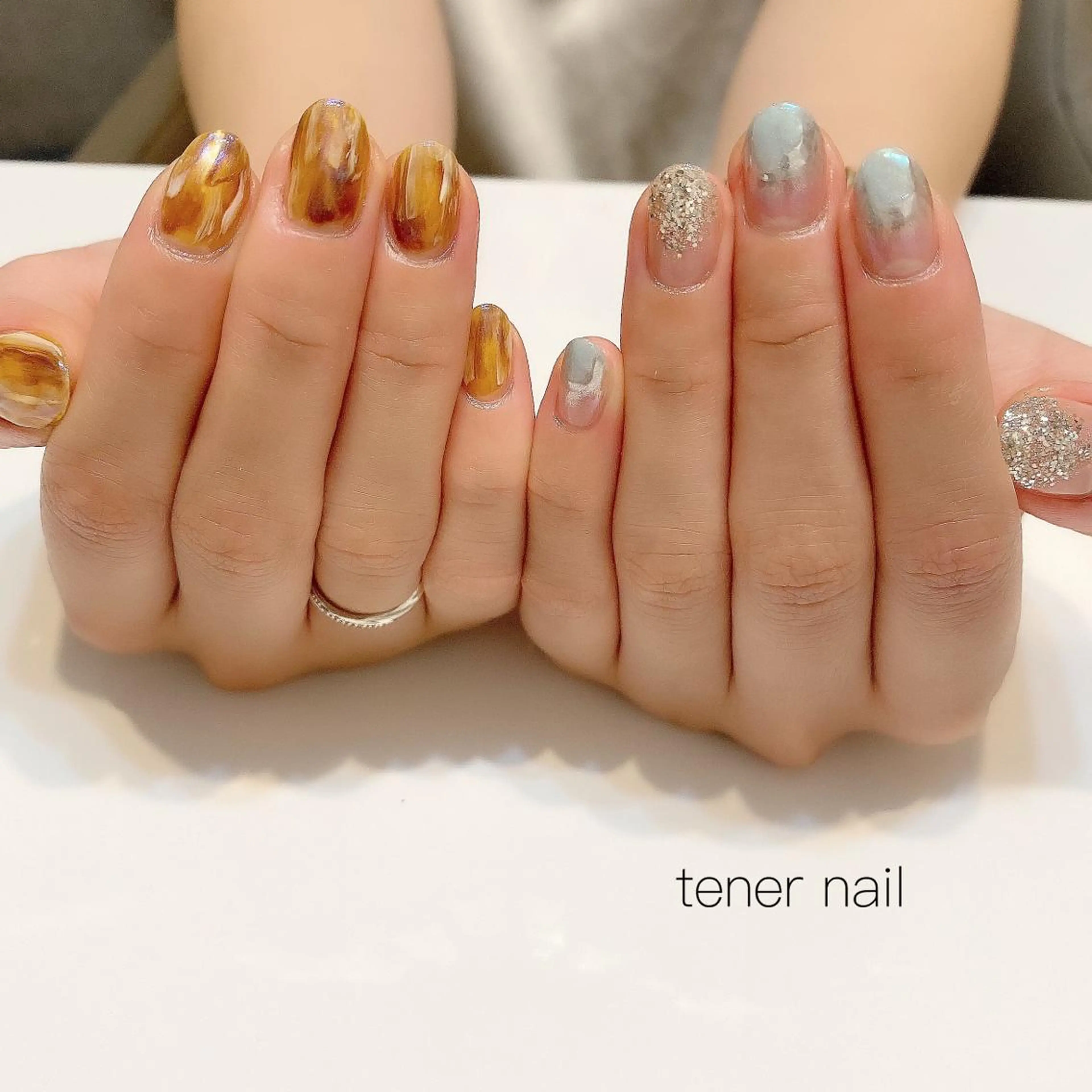 ネイル べっ甲ネイル ニュアンスネイル tener  nail  テネルネイル所属・テネルネイル tener nailのネイルデザイン