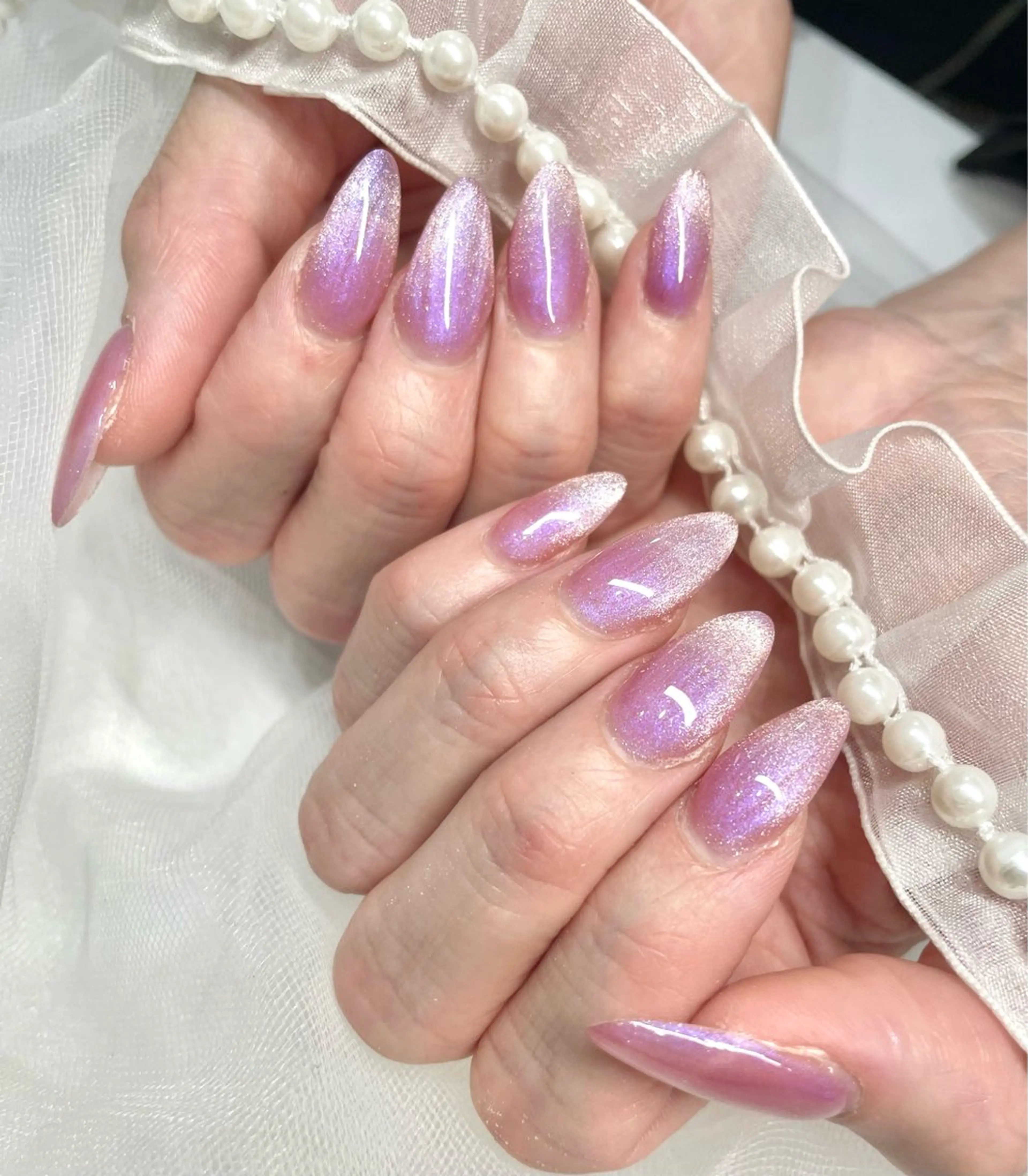 ネイル グラデーション マグネットネイル ジョアアンジェ京橋店 MARINA‎🤍のネイルデザイン