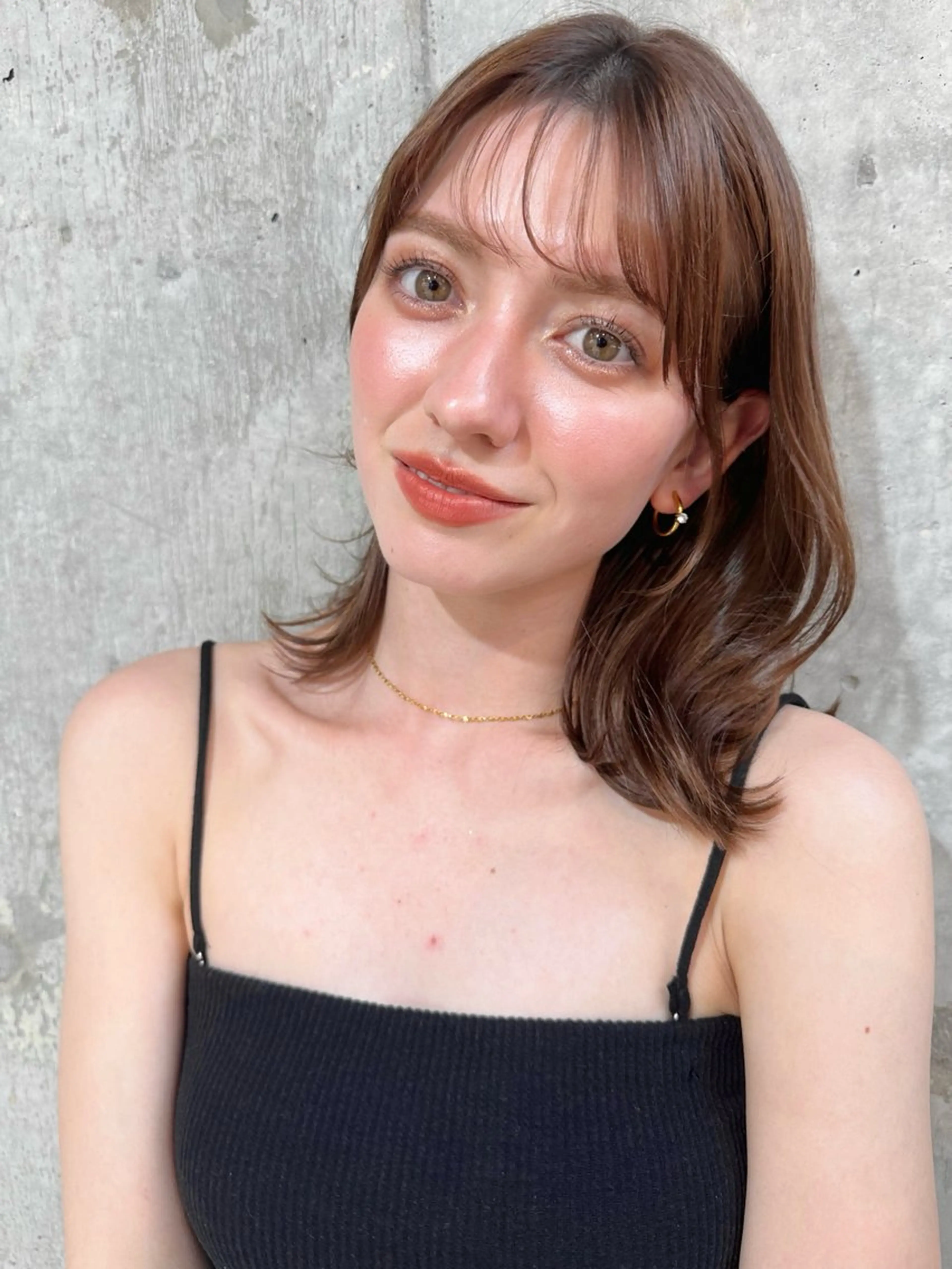 ミディアム カラー カット ヘアカラー トリートメント ヘアセット 新宿/韓国レイヤー 髪質改善カラー/角所のヘアスタイル