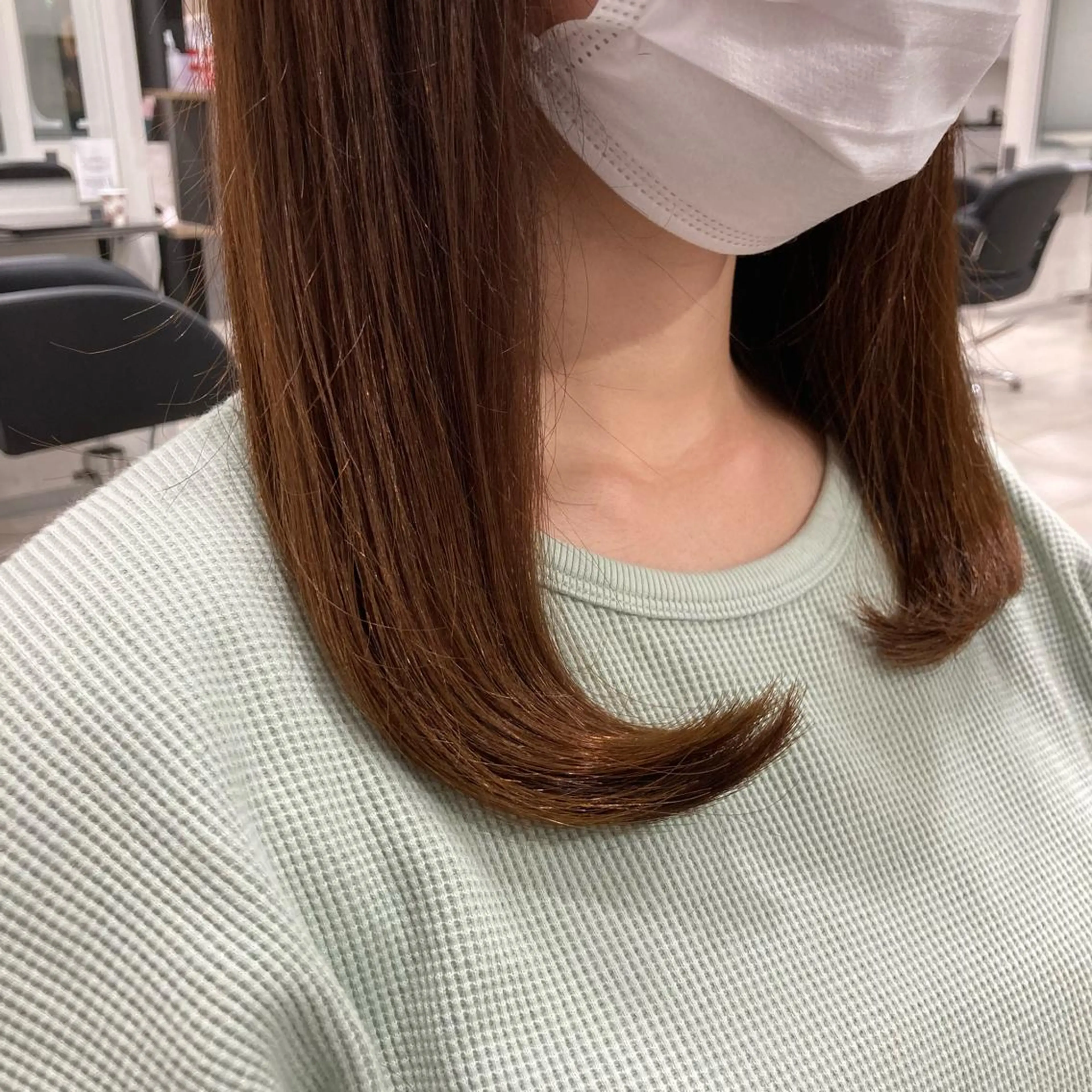 セミロング ピンクカラー🎀 米津 美佑のヘアスタイル