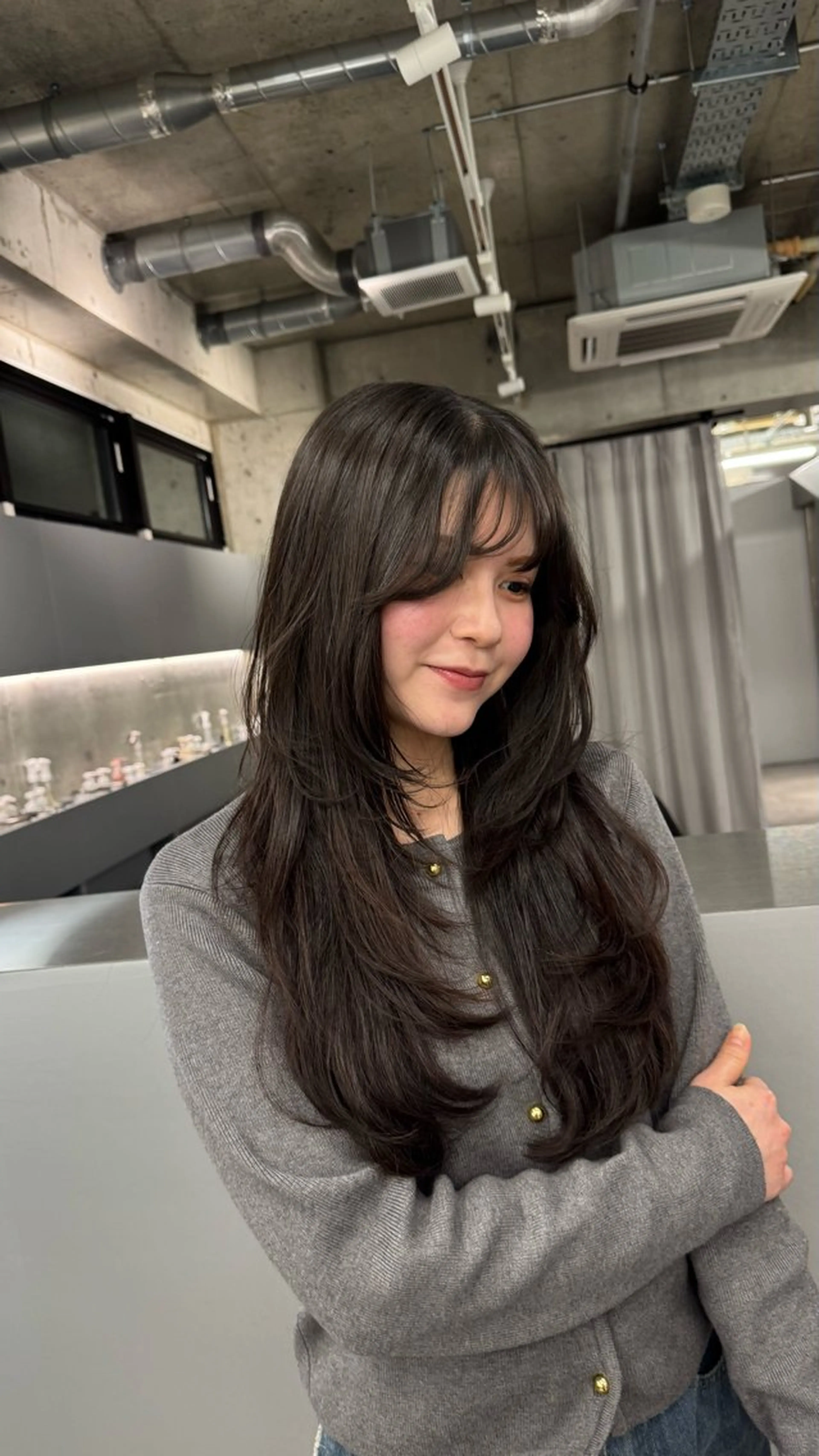 ロング レイヤーカット shio ハイトーン 💗【福岡天神】のヘアスタイル