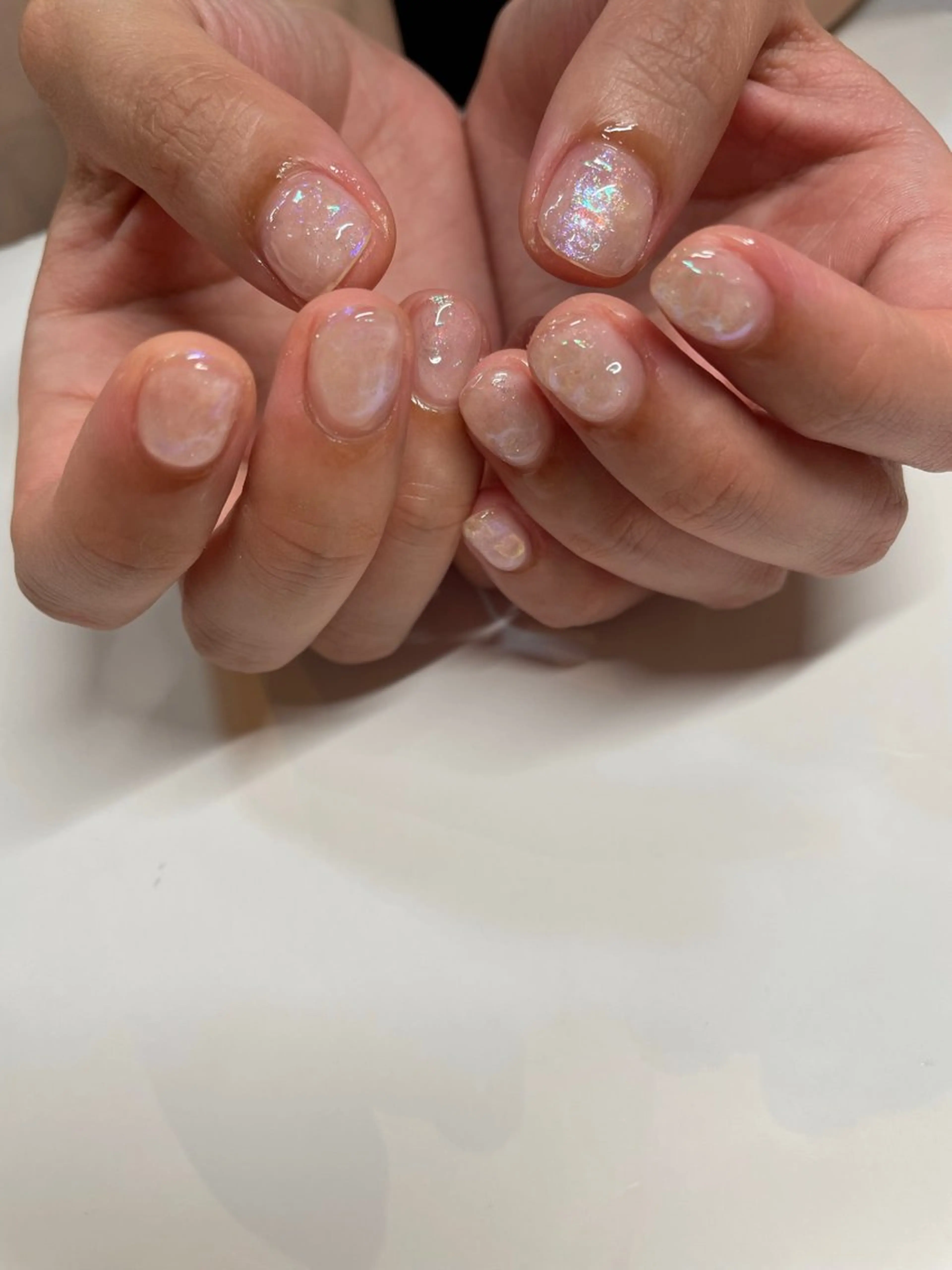 ネイル クリアネイル キラキラネイル Manon Yuiのネイルデザイン