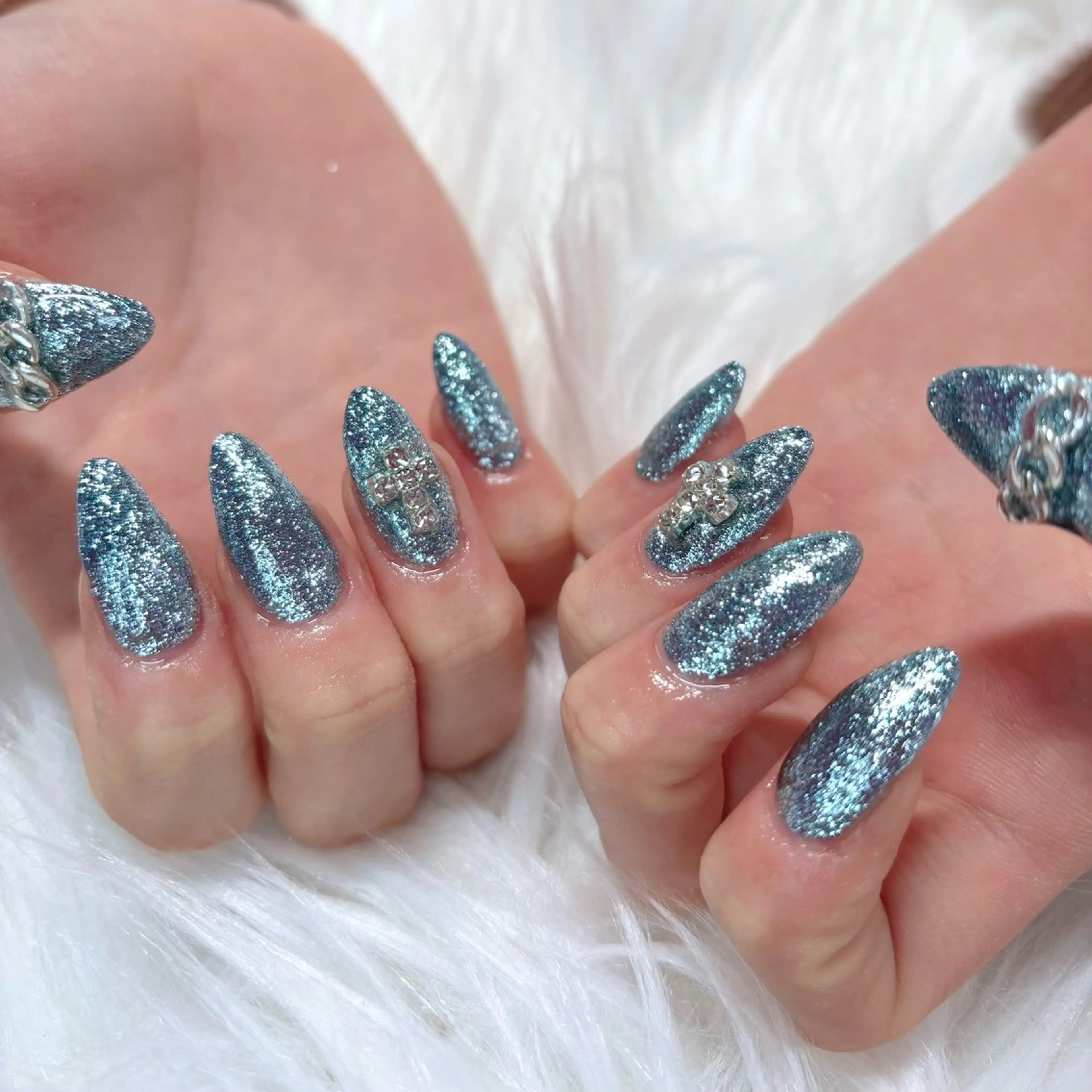 ネイル ラメ(グリッター) スカルプネイル ハンドネイル Noix nailのネイルデザイン