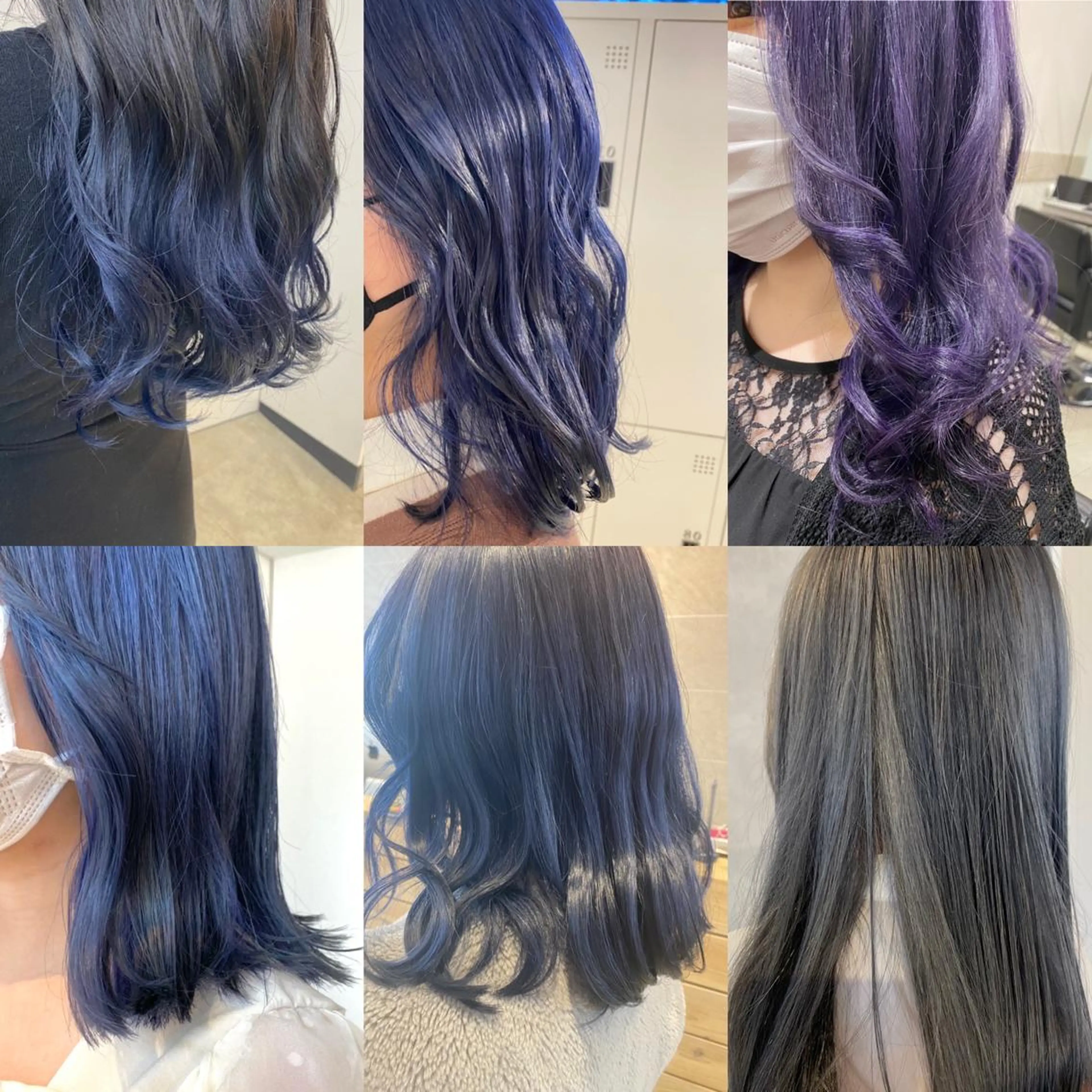 ロング カラー メンズ 黒髪 ブルーカラー ブルーブラック ブルーバイオレット ラベンダーカラー カット ヘアカラー ピンク/ベージュ /似合わせ/田島百華のヘアスタイル