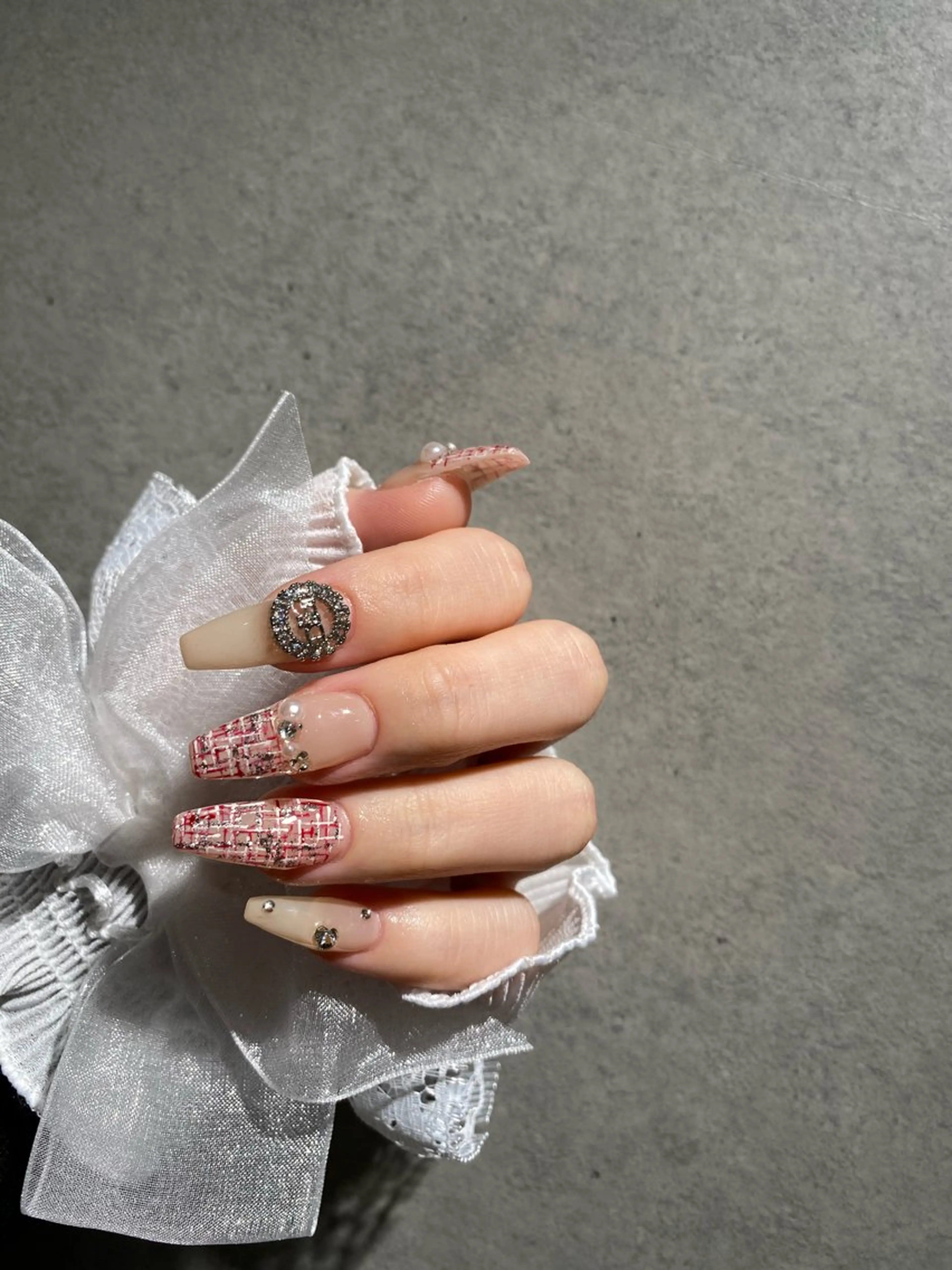 ネイル I-nailロング /ワンホン/キラキラのネイルデザイン