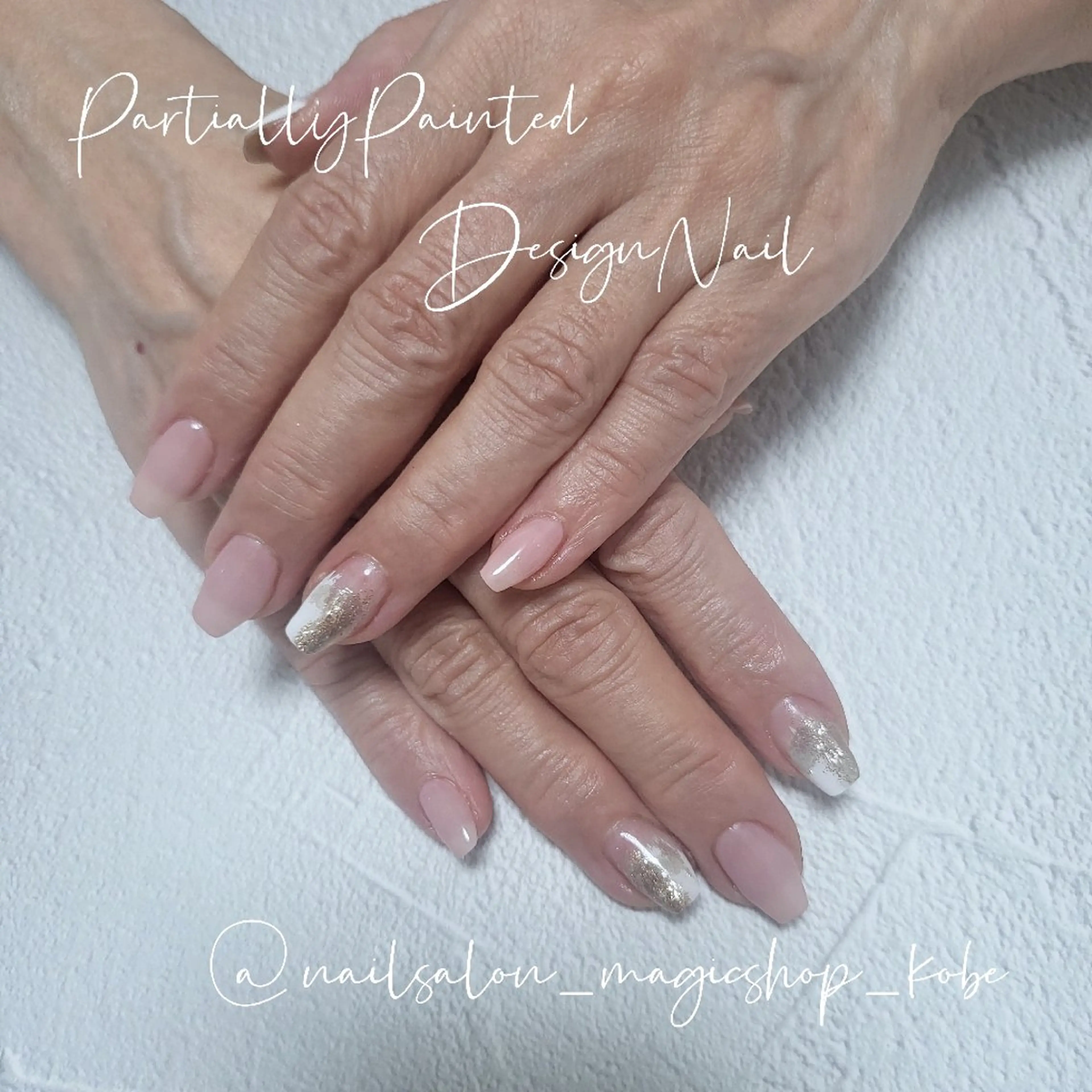 ネイル ジェルネイル ゴールド ニュアンスネイル ワンカラーネイル ピンク ハンドネイル Nailsalon MagicShopのネイルデザイン