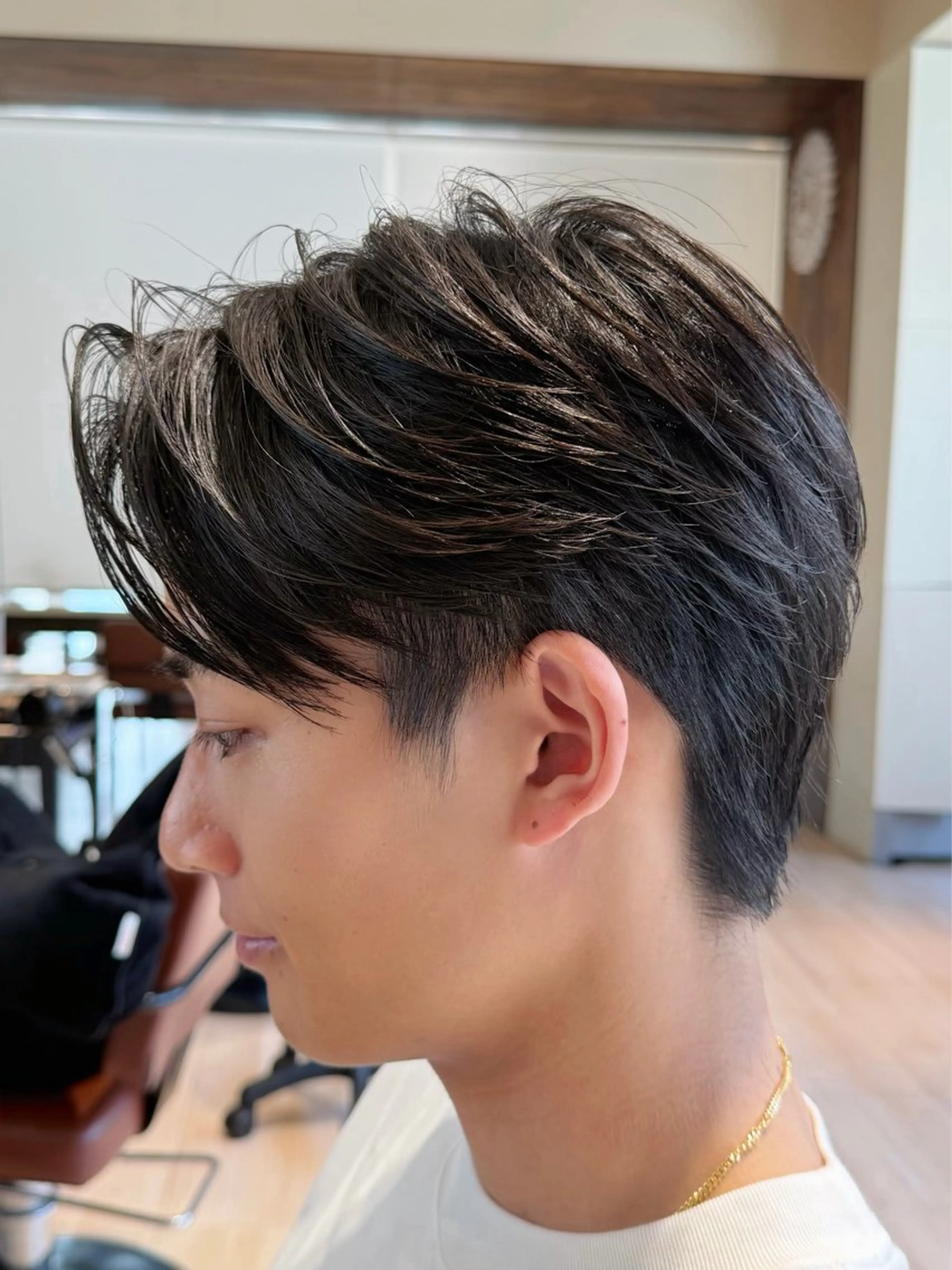 ショート パーマ メンズ メンズパーマ ニュアンスパーマ カット パーマ トリートメント ニュアンスパーマ/ フェザーパーマ/平木のヘアスタイル