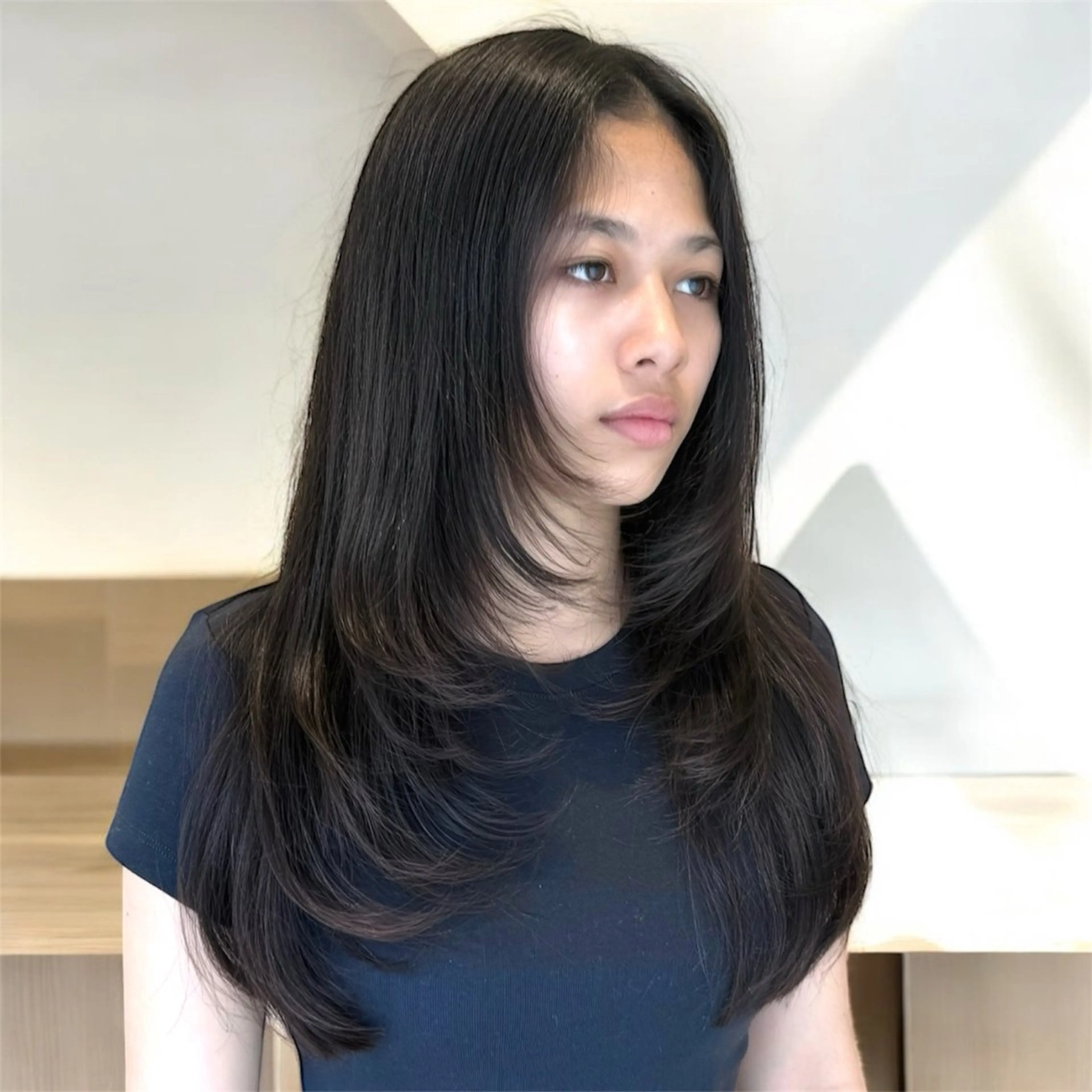 ロング ヘアアレンジ カット トリートメント ヘアセット 韓国ヘア/レイヤー 顔周りカット/ユキナのヘアスタイル