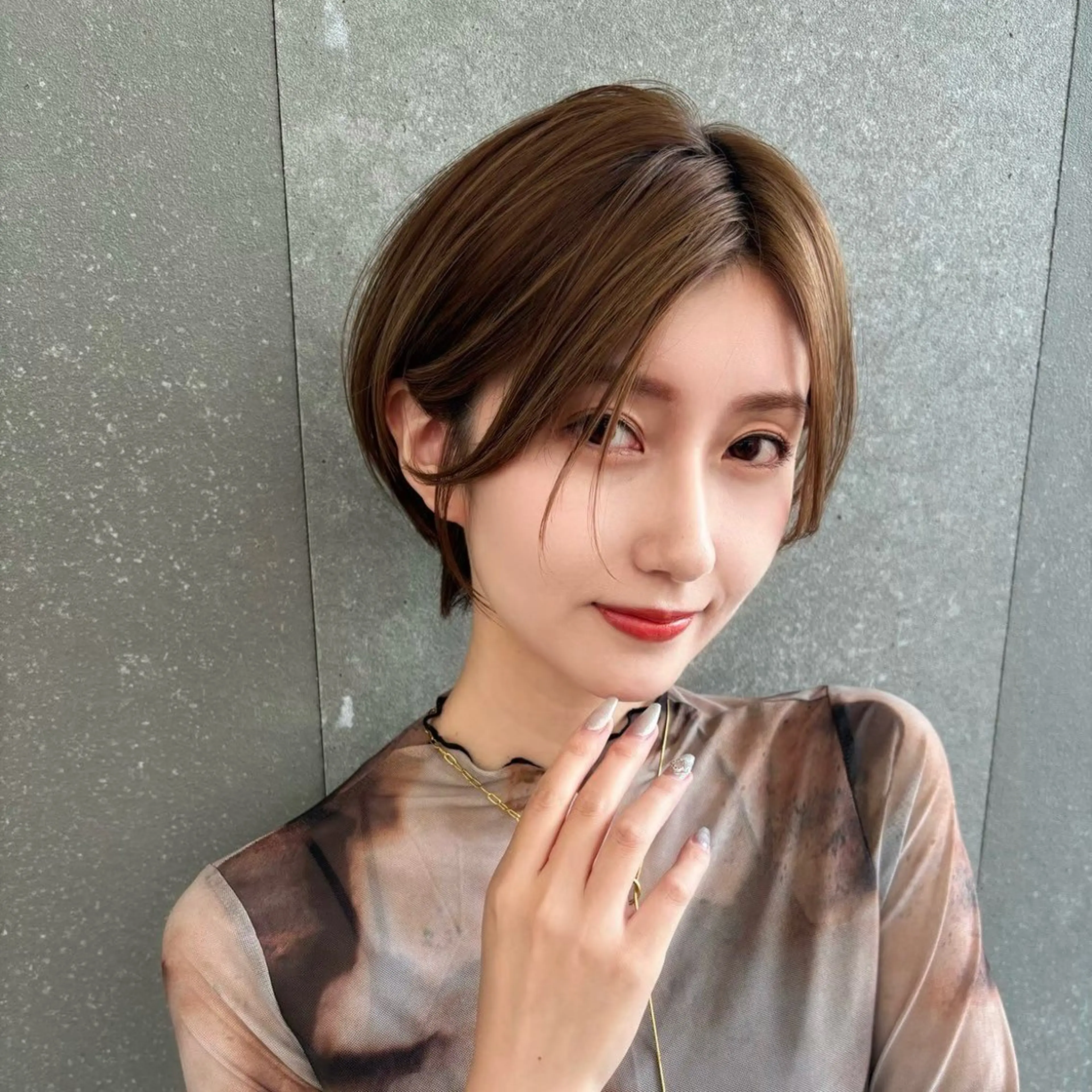 ショート ヘアカラー トリートメント Lond Bloom 天神ショート/ボブのヘアスタイル