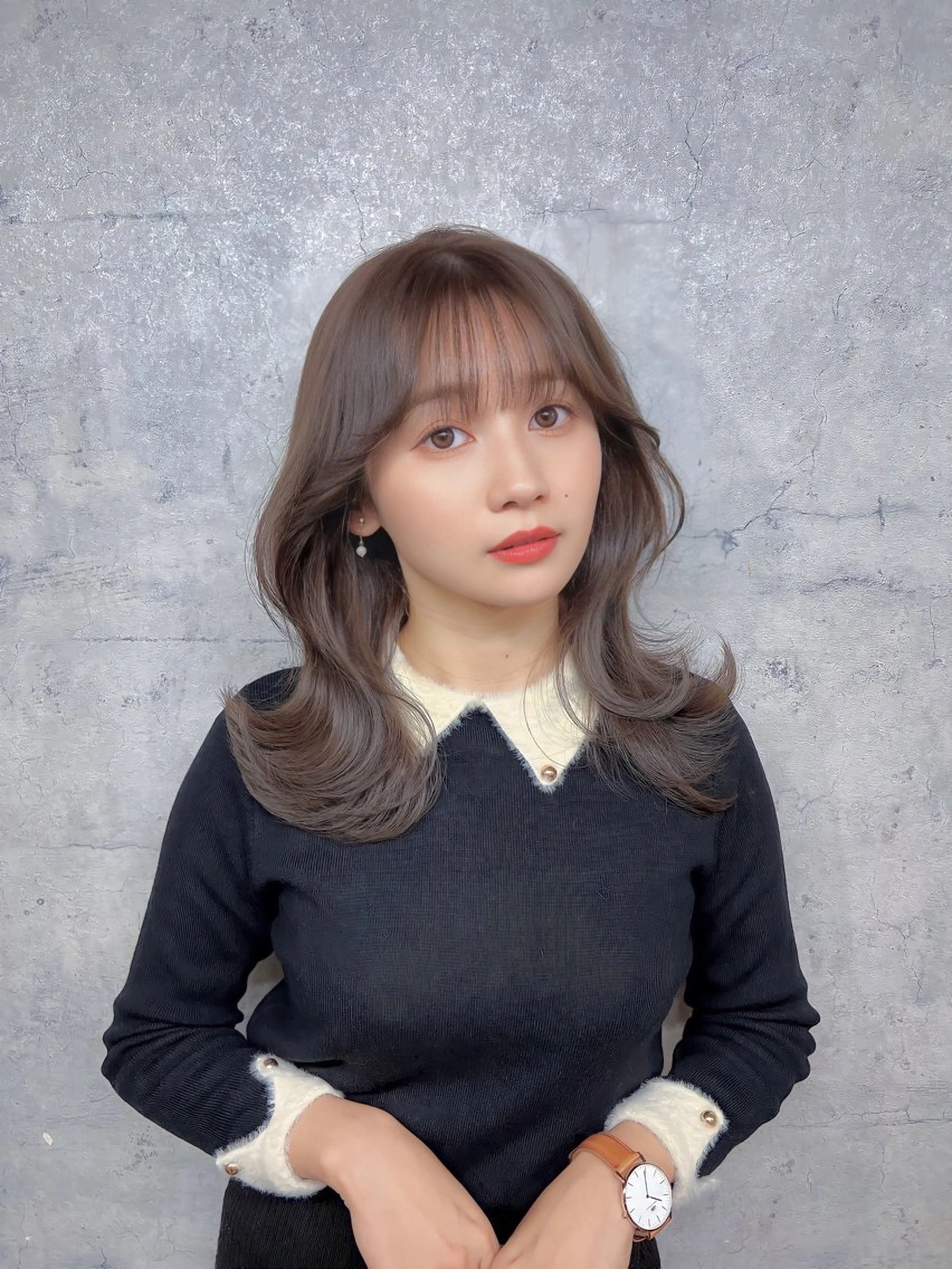 ミディアム カラー ヘアアレンジ カット ヘアカラー トリートメント ヘッドスパ ヘアセット 韓国レイヤー/ 顔周り💕田中将吾のヘアスタイル