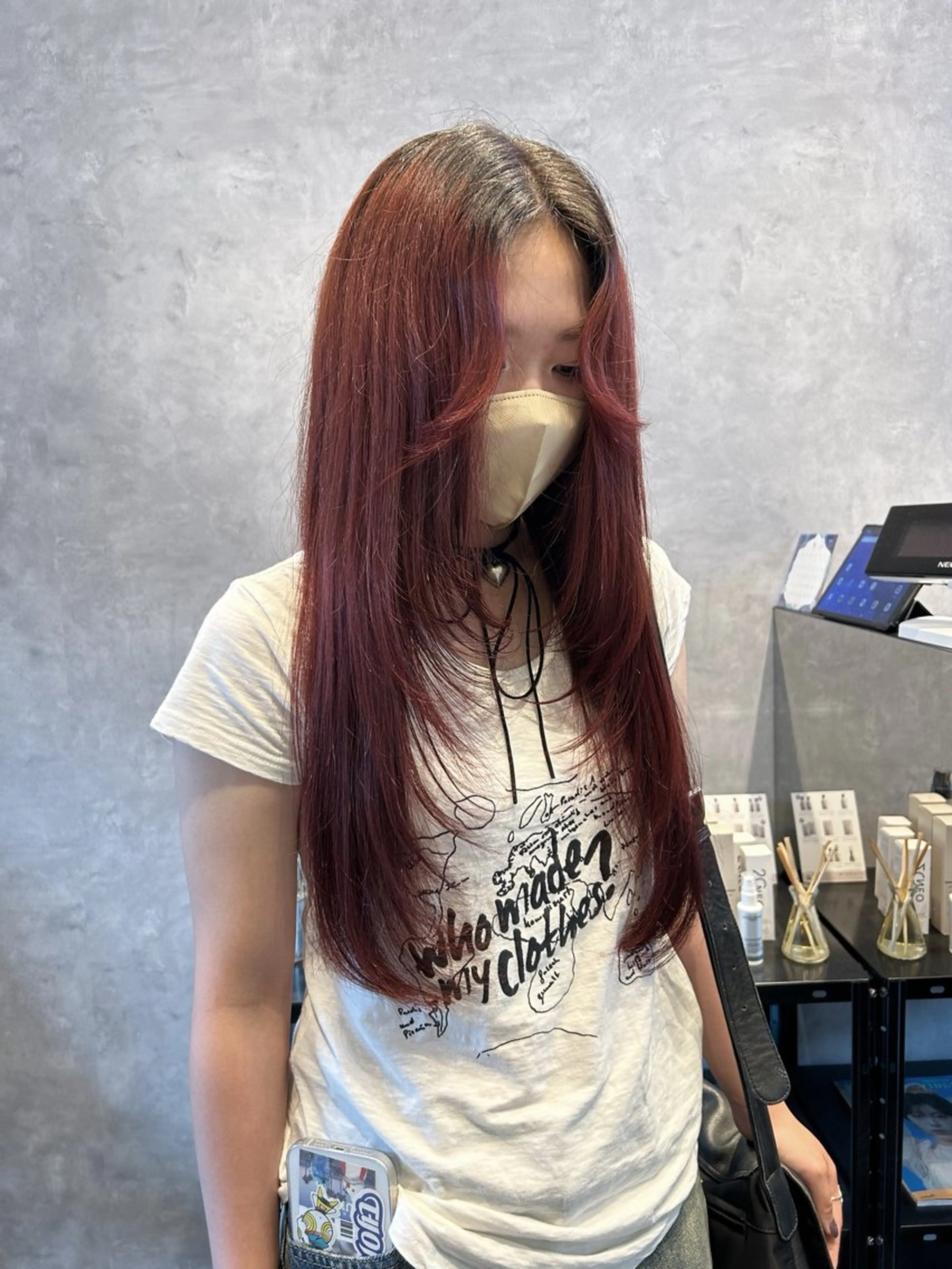 ロング カラー ヘアアレンジ レイヤーカット _WHITE 天神店 YUMEKA🐻のヘアスタイル