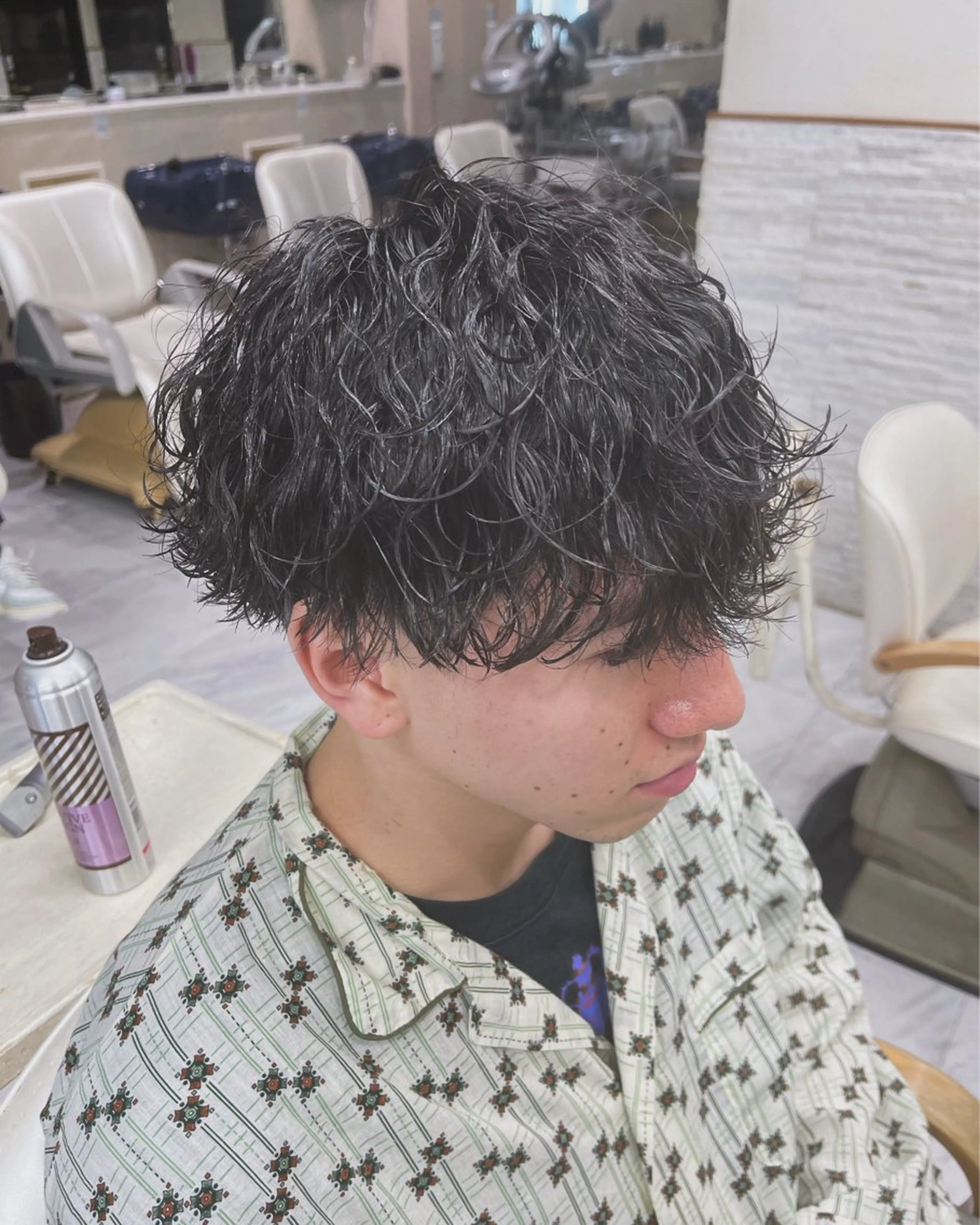 ショート パーマ メンズ メンズパーマ 波巻きパーマ カット パーマ トリートメント ❄️メンズカット 落合諒❄️のヘアスタイル