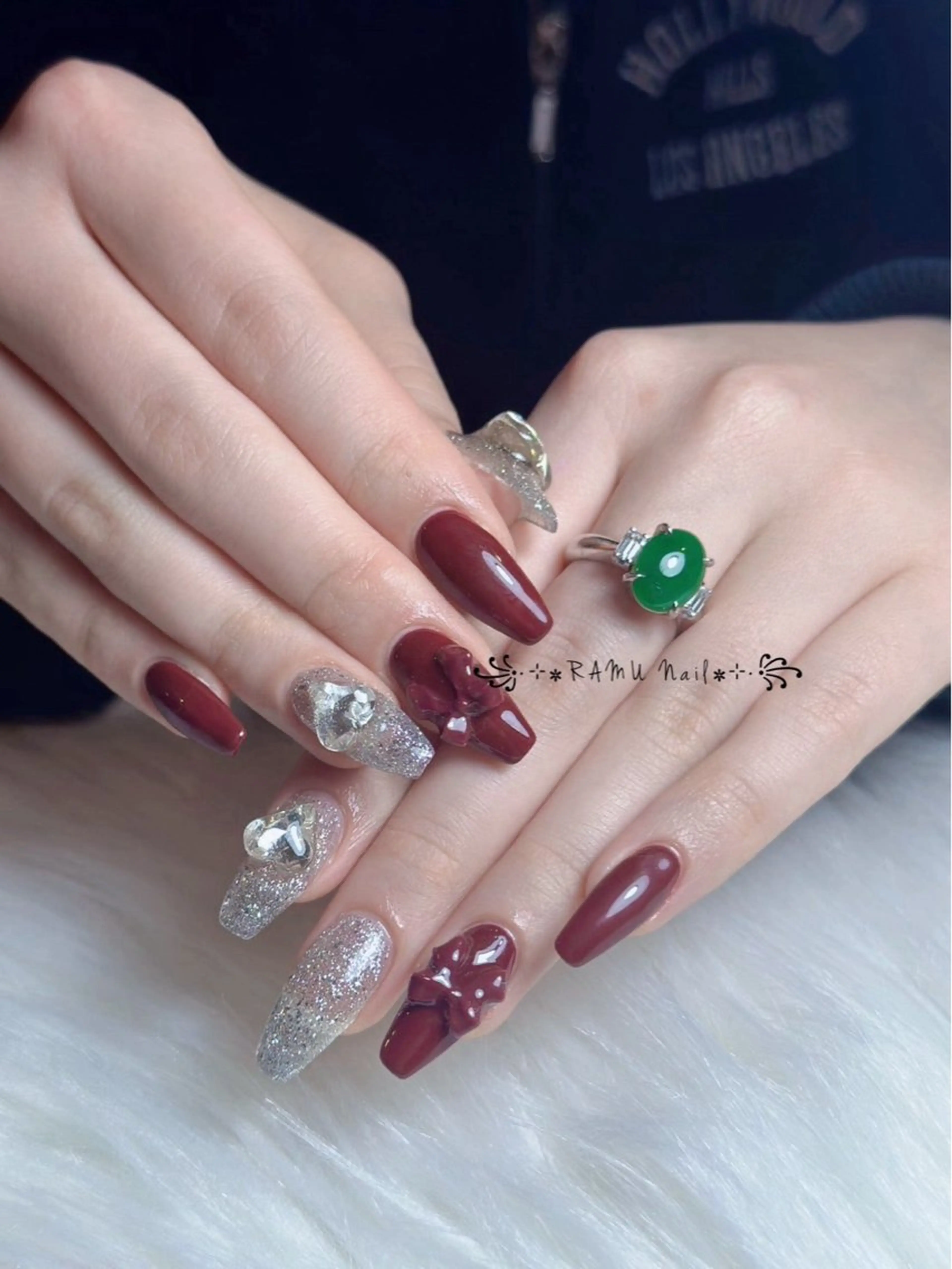 ネイル キラキラネイル マグネットネイル ミラーネイル ピンク 春ネイル ハンドネイル RAMU Nail 恵比寿店のネイルデザイン