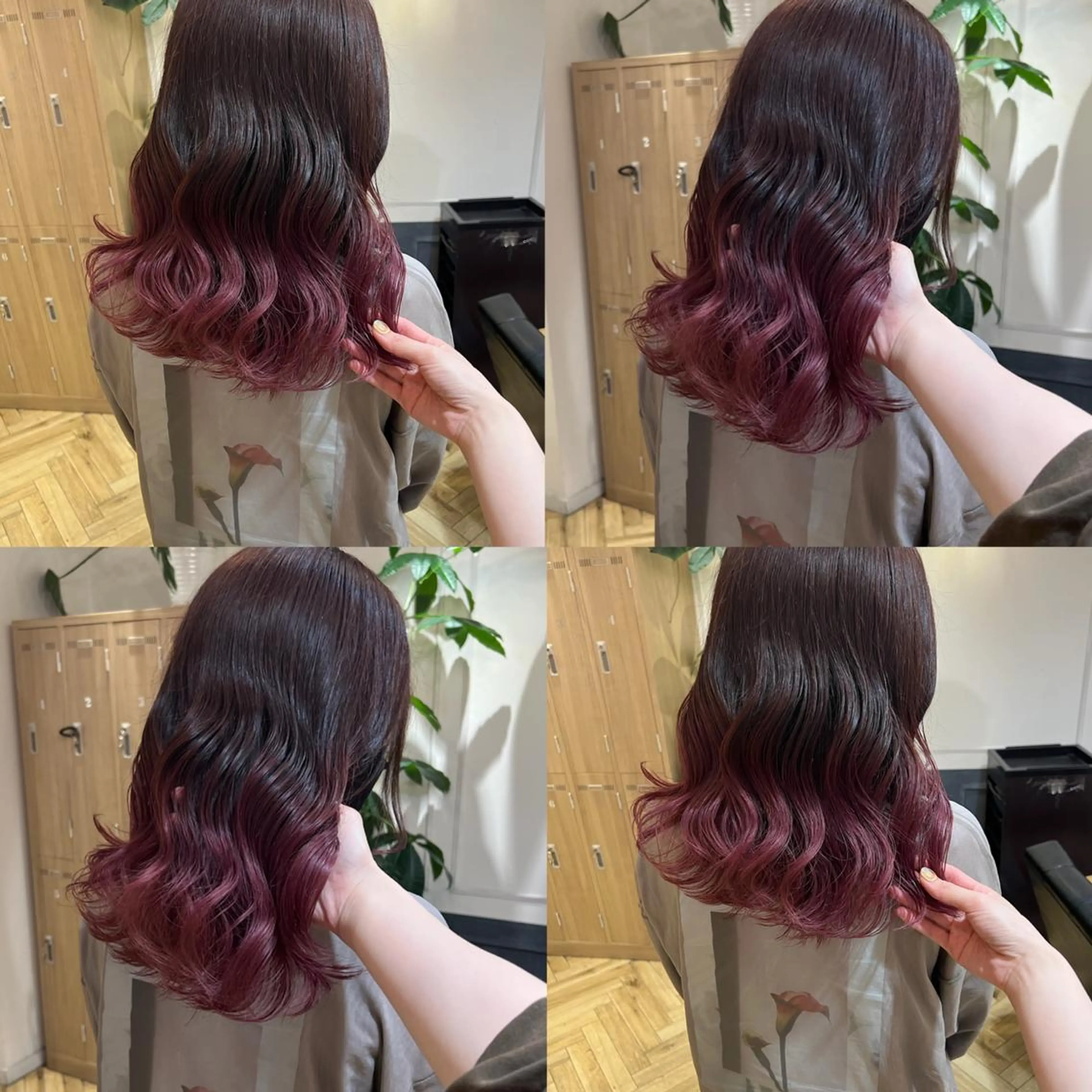ロング カラー グラデーションカラー ピンクカラー 艶カラー/韓国顔周り 🎀mamiのヘアスタイル