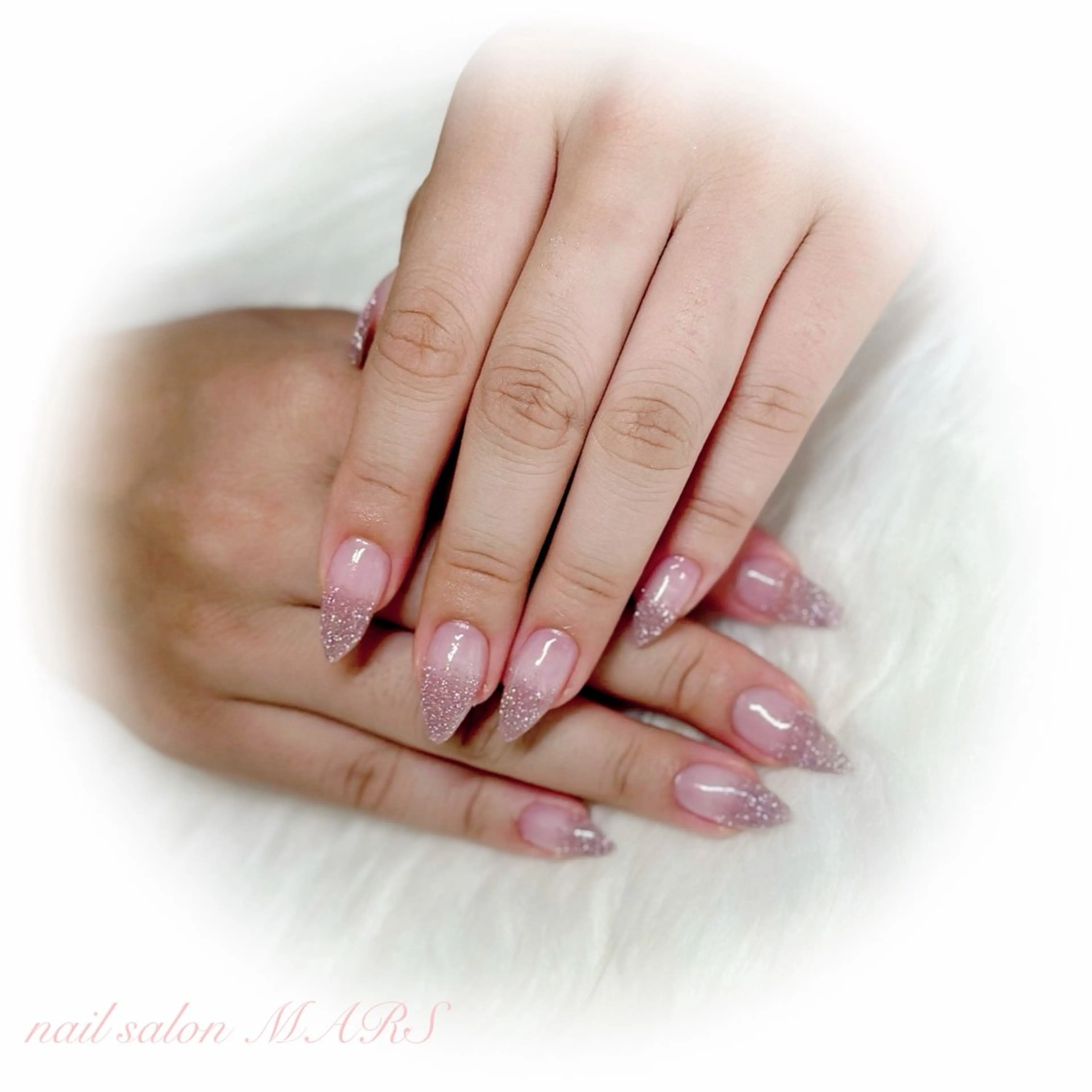 ネイル フラッシュネイル ラメ(グリッター) ラメグラデーション ピンク nail salon MARSのネイルデザイン