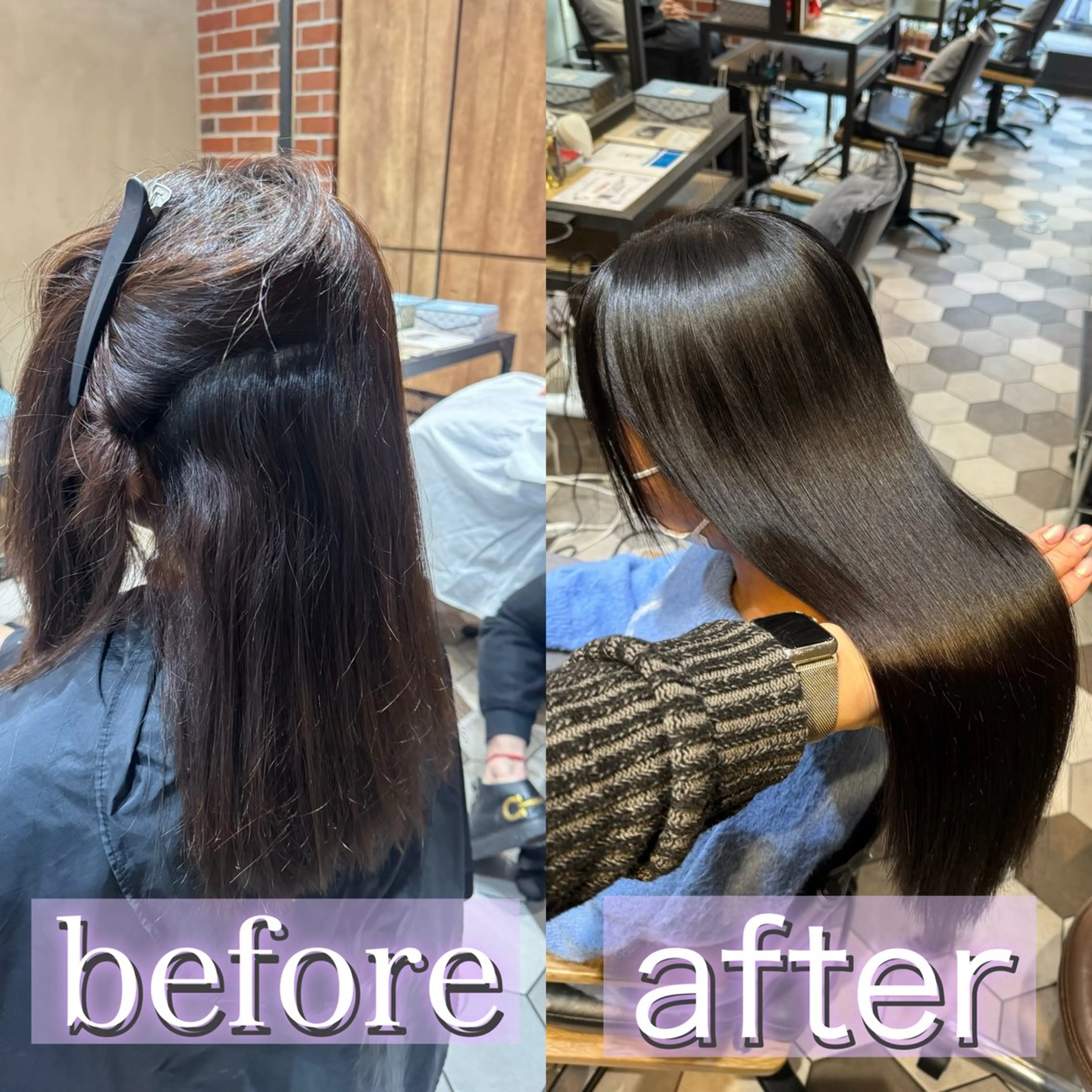 🉐酸性縮毛矯正 ＋カラー＋カット＋トリートメントの写真