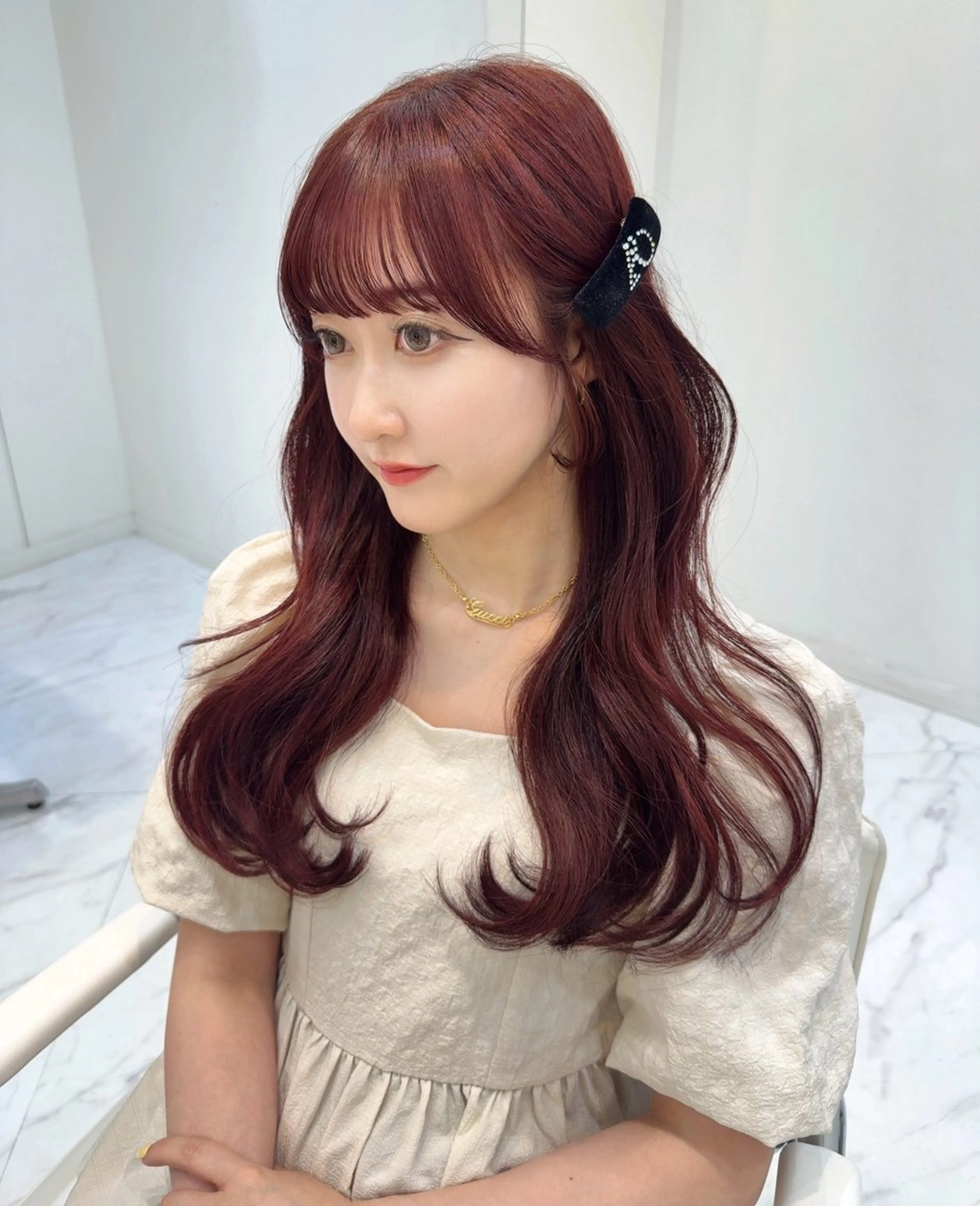 ロング カット ヘアカラー トリートメント Sayaka ii+Uのヘアスタイル