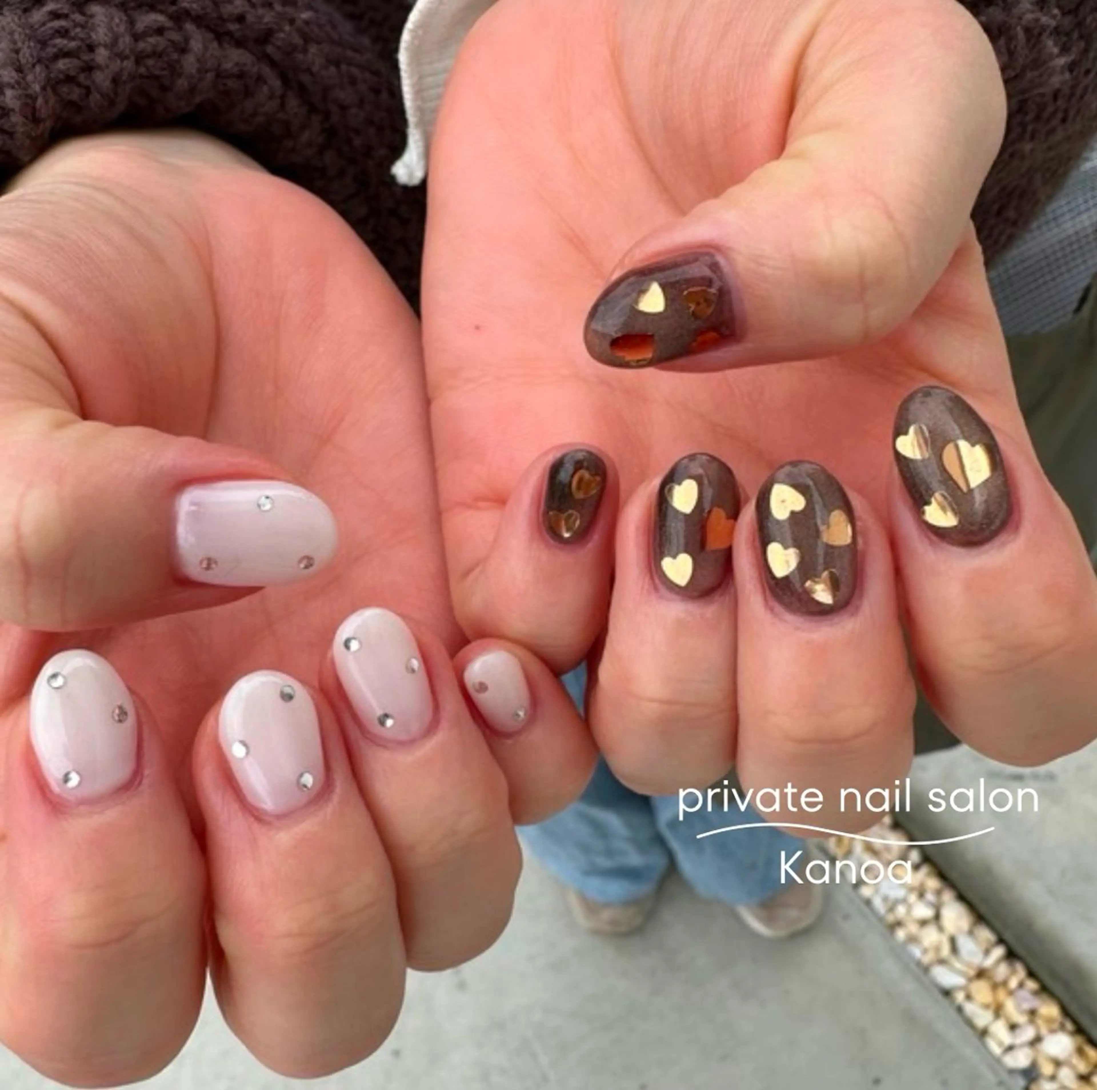 ネイル ハート ハンドネイル megu_ kanoanailのネイルデザイン