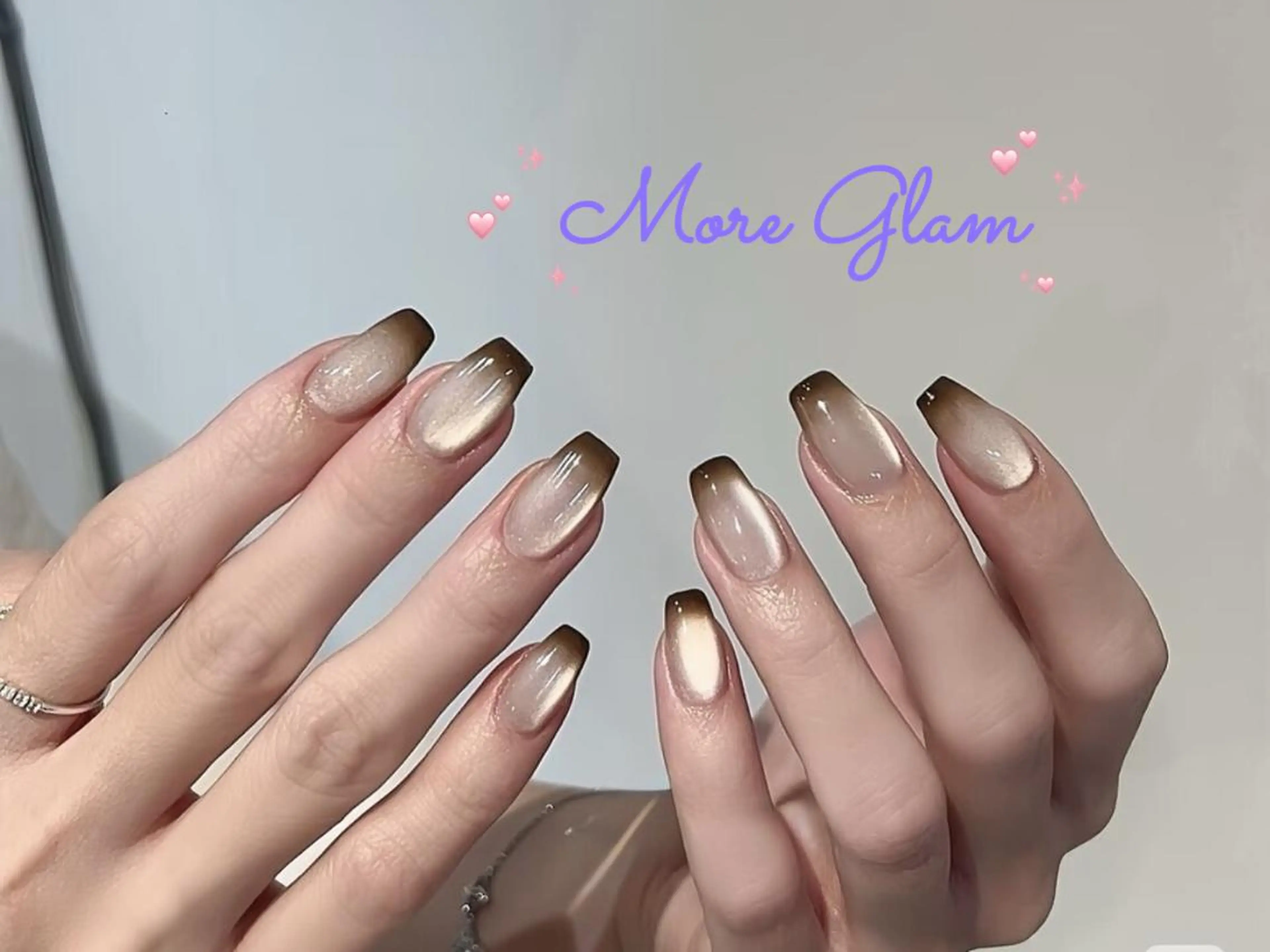 ネイル 長さ出し フットネイル フレンチネイル ジェルネイル ガラスフレンチ MoreGlam Nailsのネイルデザイン