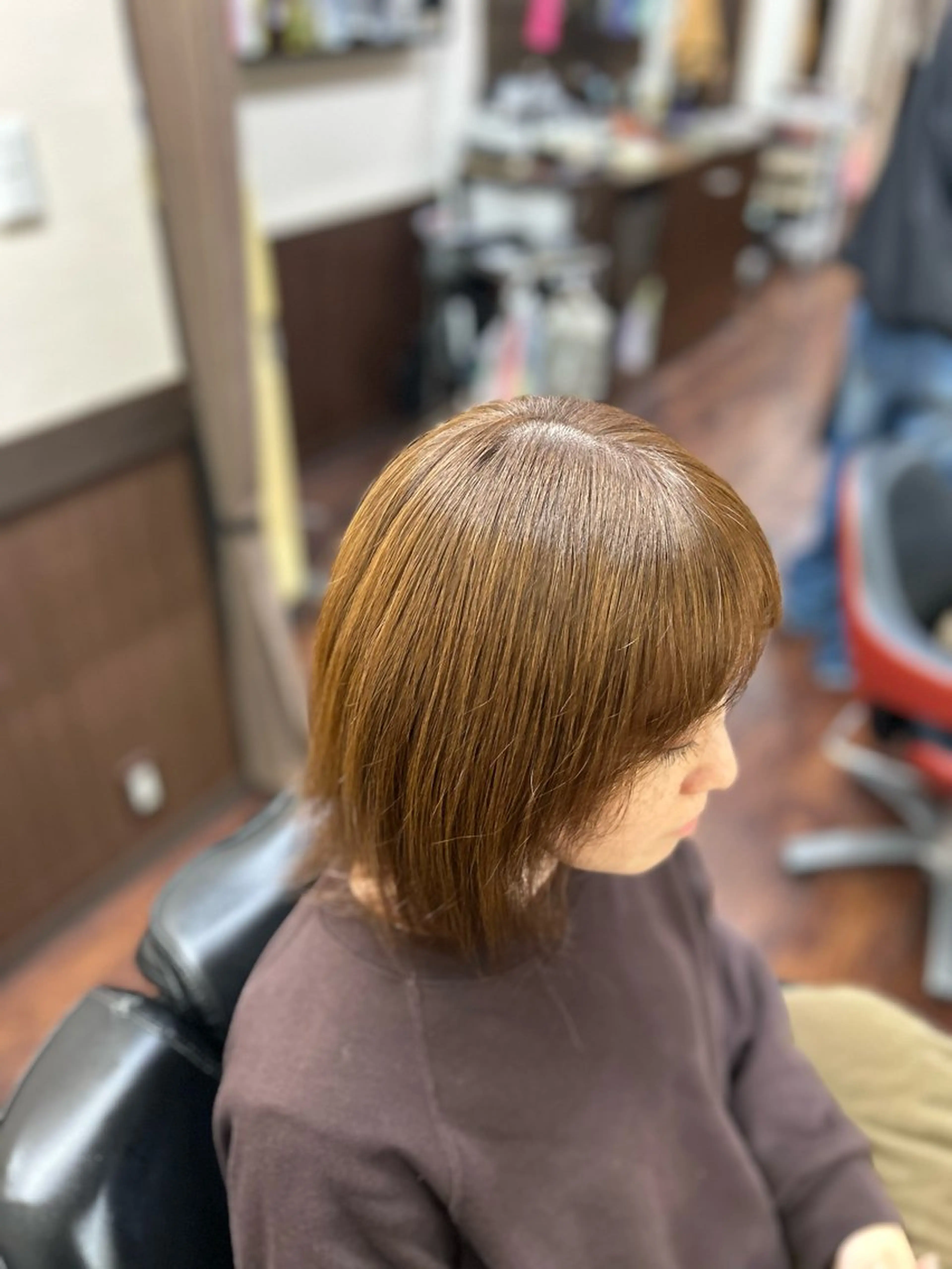 ミディアム 縮毛矯正 篠田 蒼のヘアスタイル