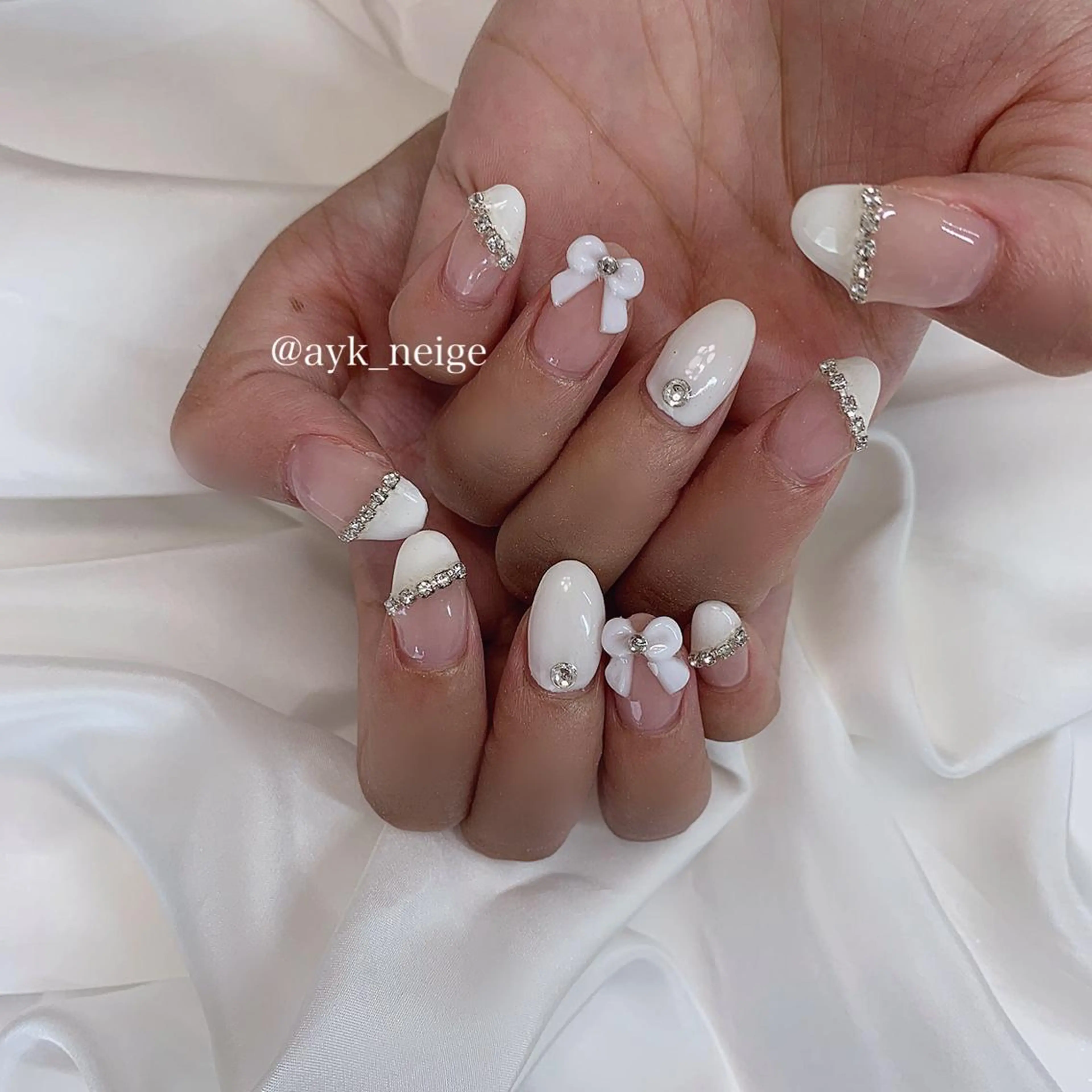 ネイル オーロラネイル フットネイル ハート キラキラネイル 韓国ネイル n'eige nail所属・大谷 綾香のネイルデザイン