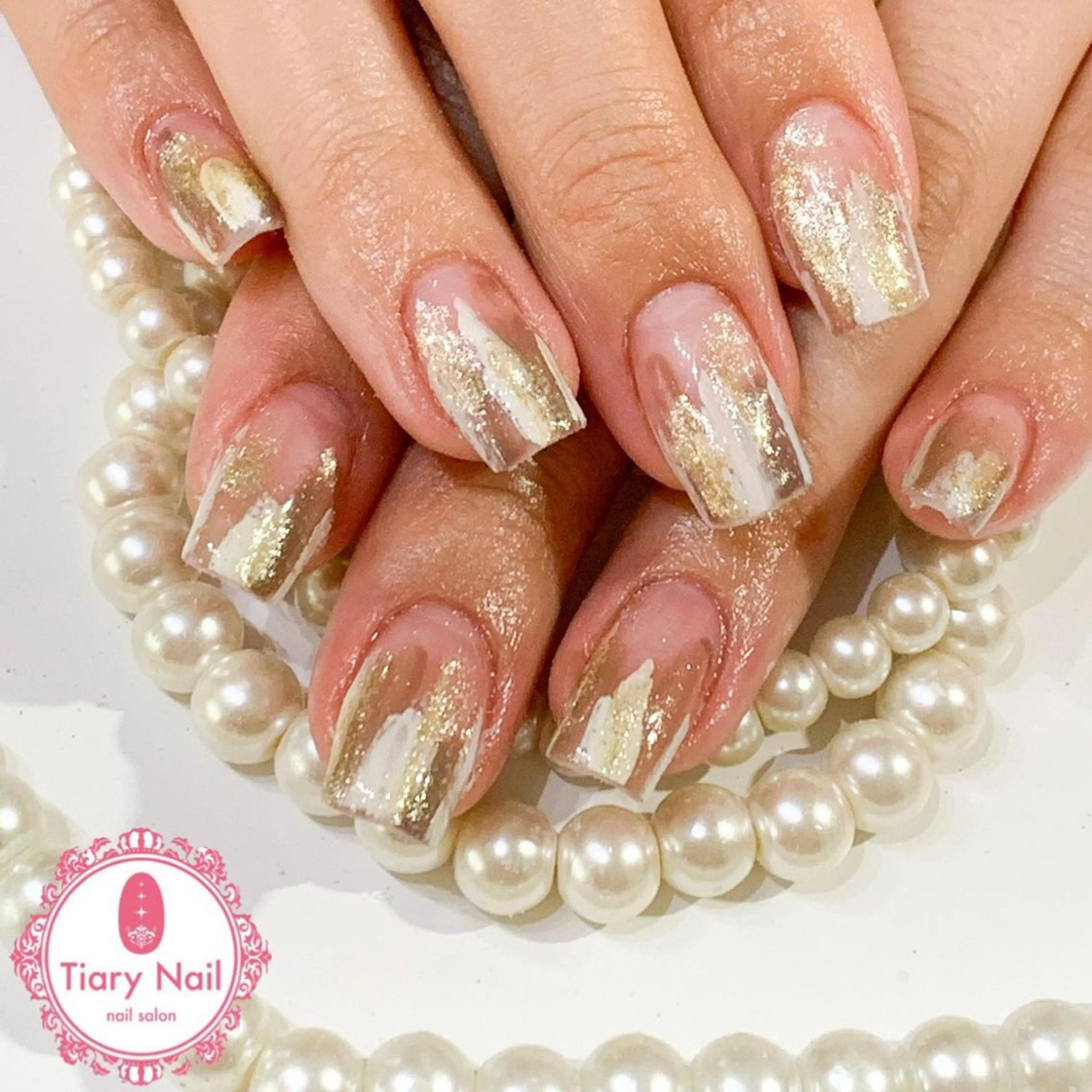 ネイル 桜ネイル クリアネイル フットネイル ジェルネイル キラキラネイル 💗🪽Tiary Nail🪽💗のネイルデザイン