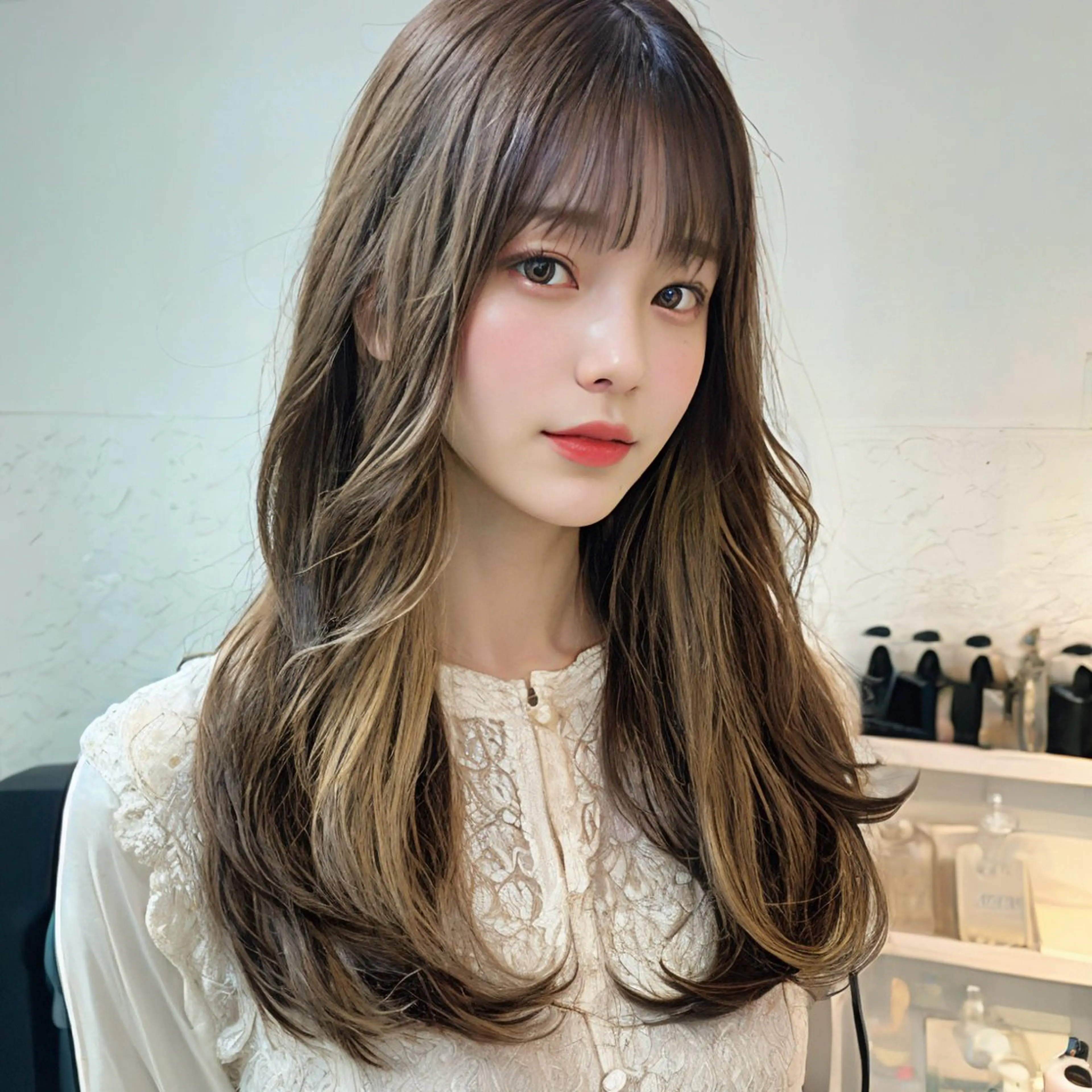 ロング カラー ベージュカラー インナーカラー レイヤーカット カット ヘアカラー トリートメント インナーカラー/レイ ヤーカット♡/マキシのヘアスタイル