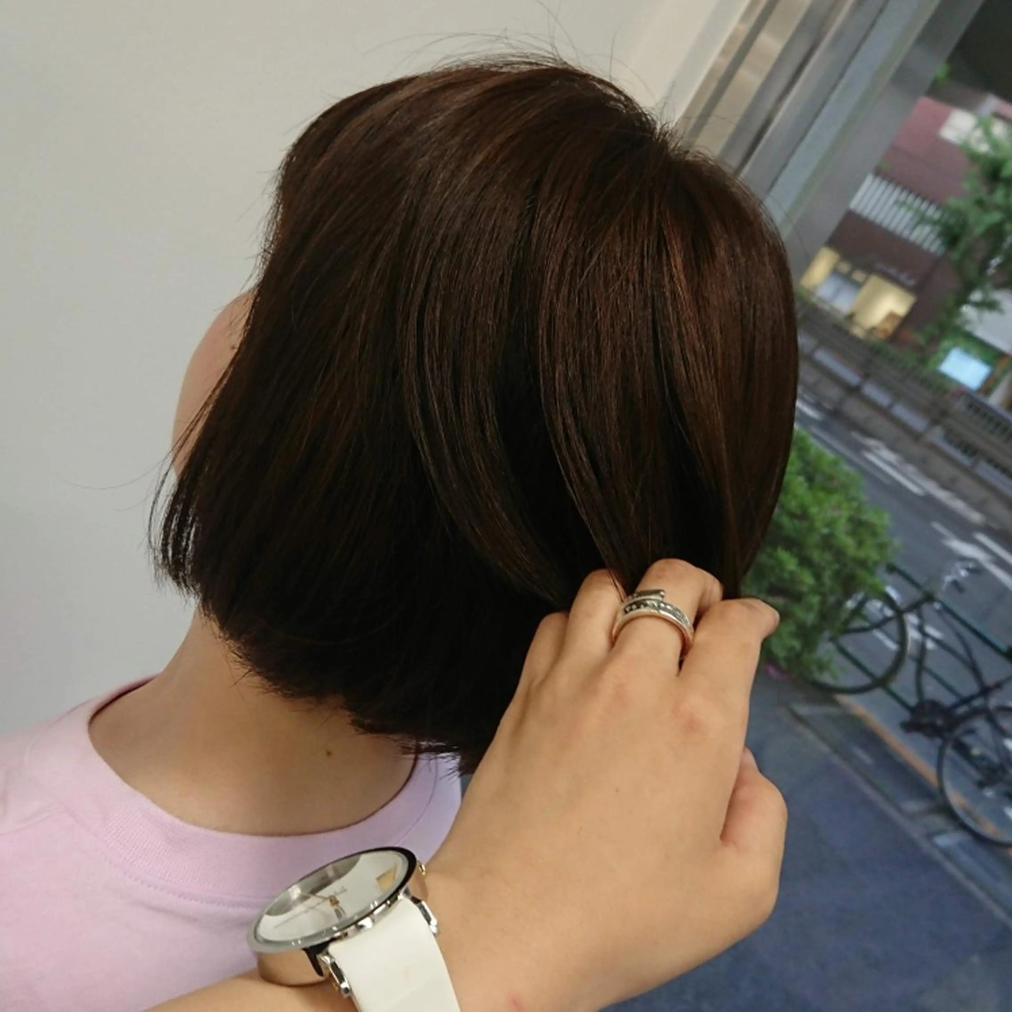 ショート カラー 顔まわりデザイン🌿 ふじこのヘアスタイル