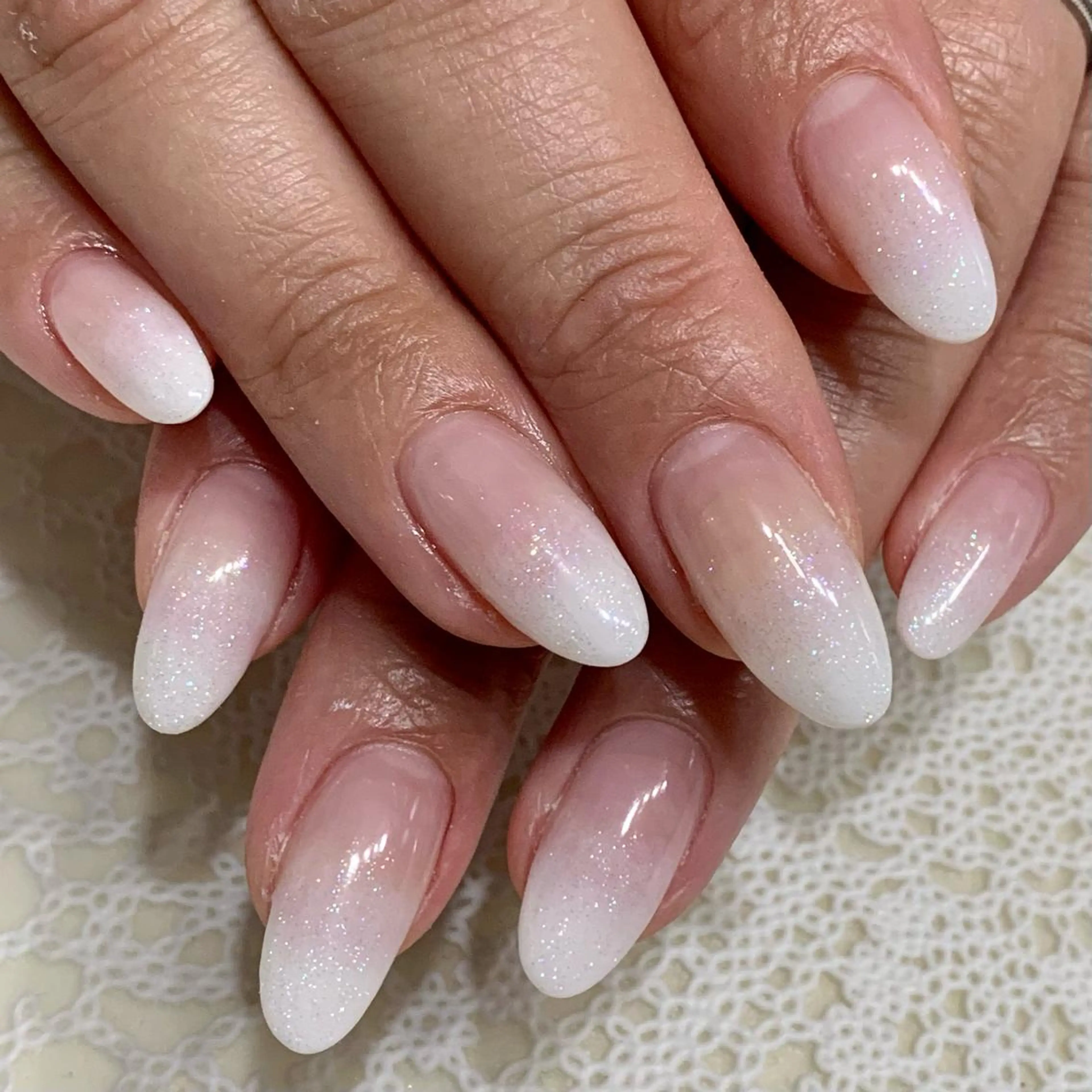 ネイル グラデーション シンプルネイル ホワイト nonaMe 森のネイルデザイン