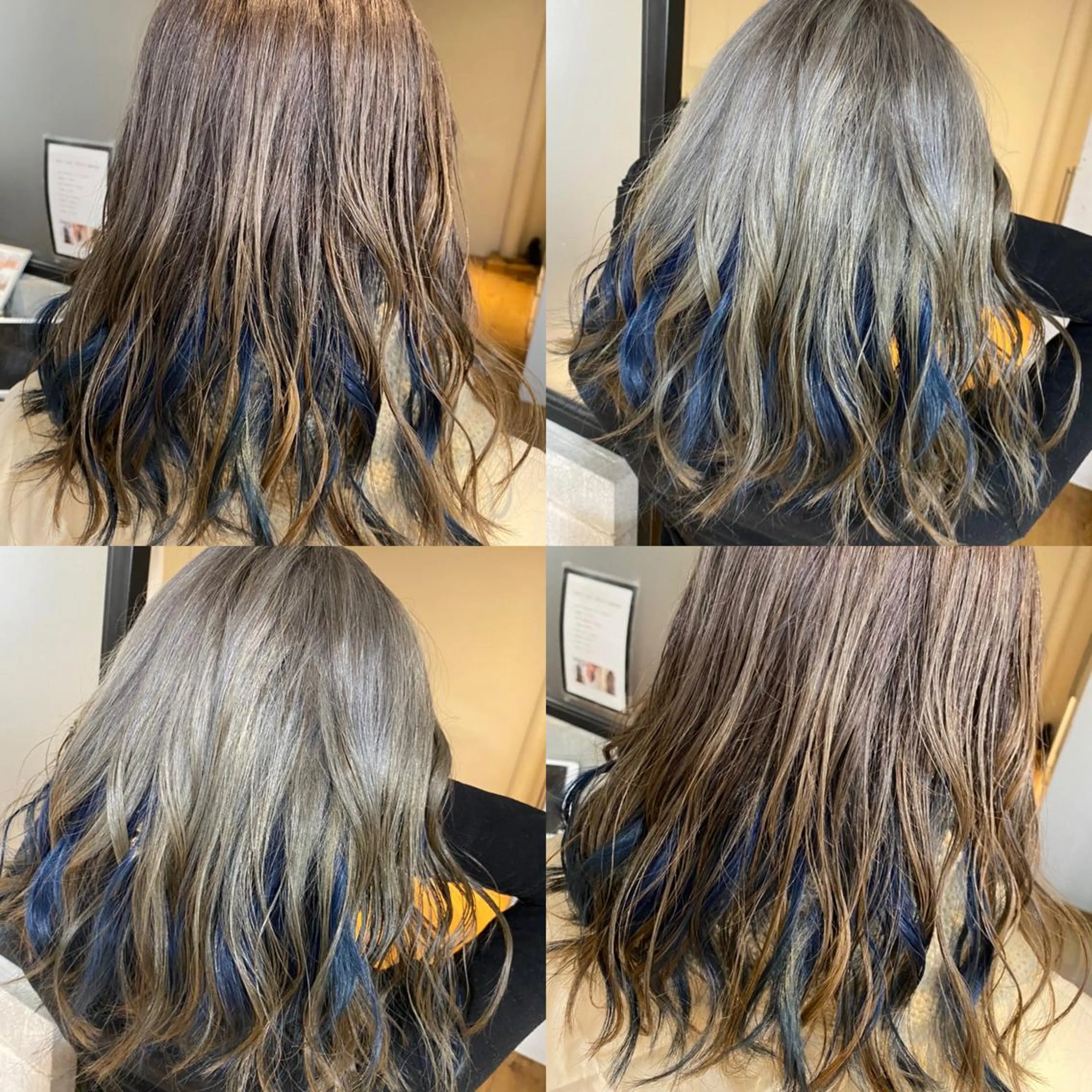 セミロング カラー ヘアアレンジ アッシュ ブリーチ ブラウンカラー インナーカラー 久米 治仁のヘアスタイル