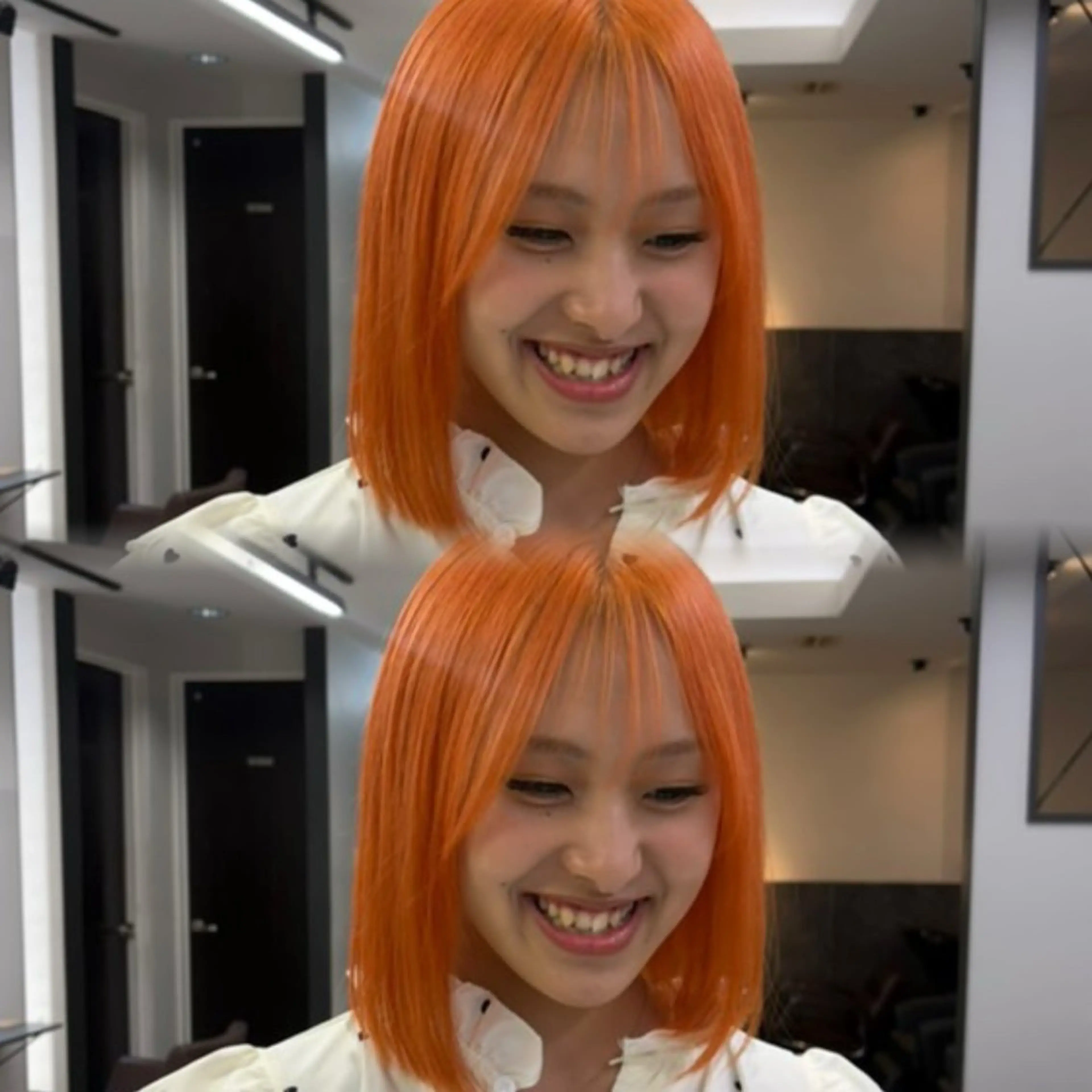 ミディアム カラー ミルクティー/ピンク /ブロンド 咲良のヘアスタイル