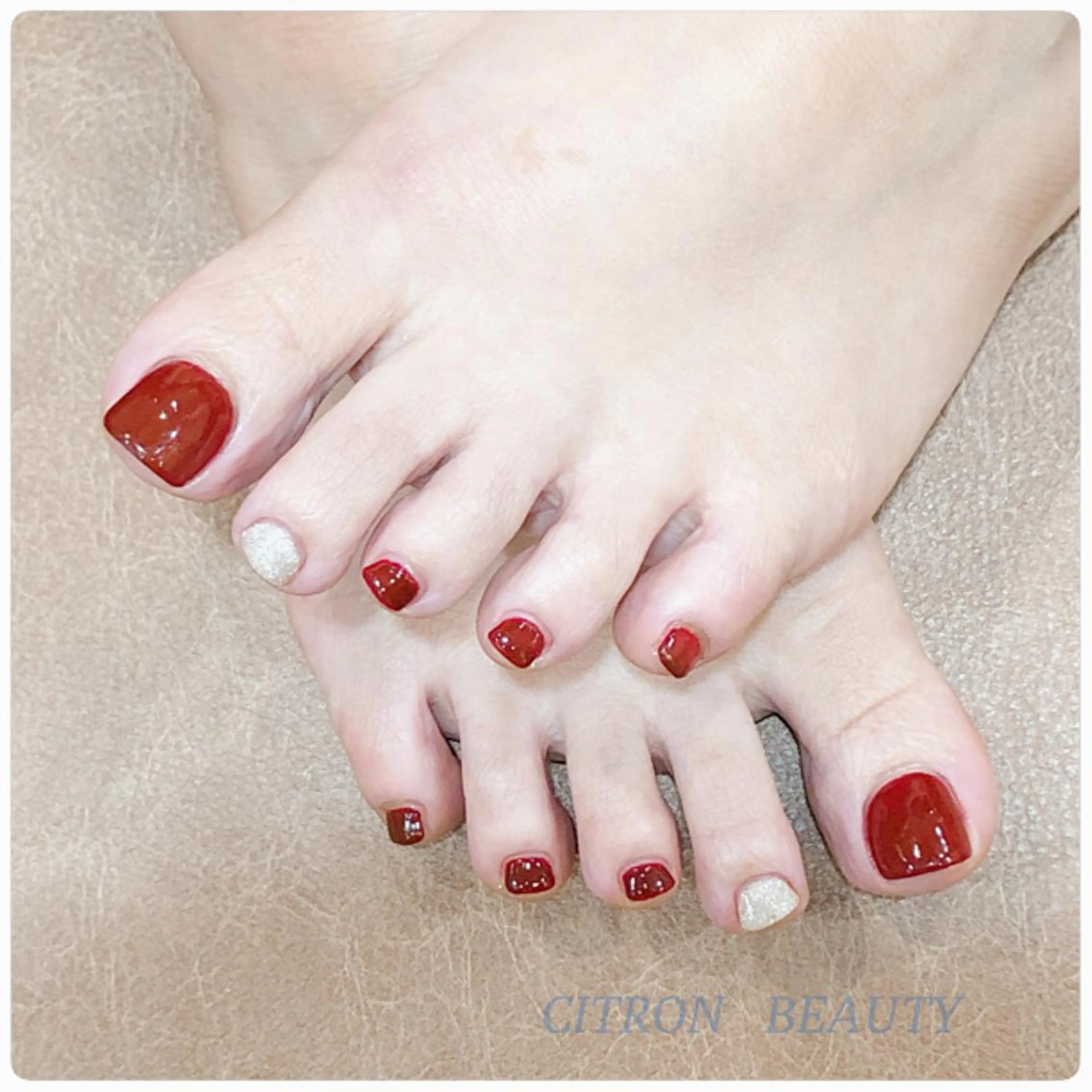 ネイル ボルドー ラメ(グリッター) マットネイル CITRON NAIL💅練習生のネイルデザイン