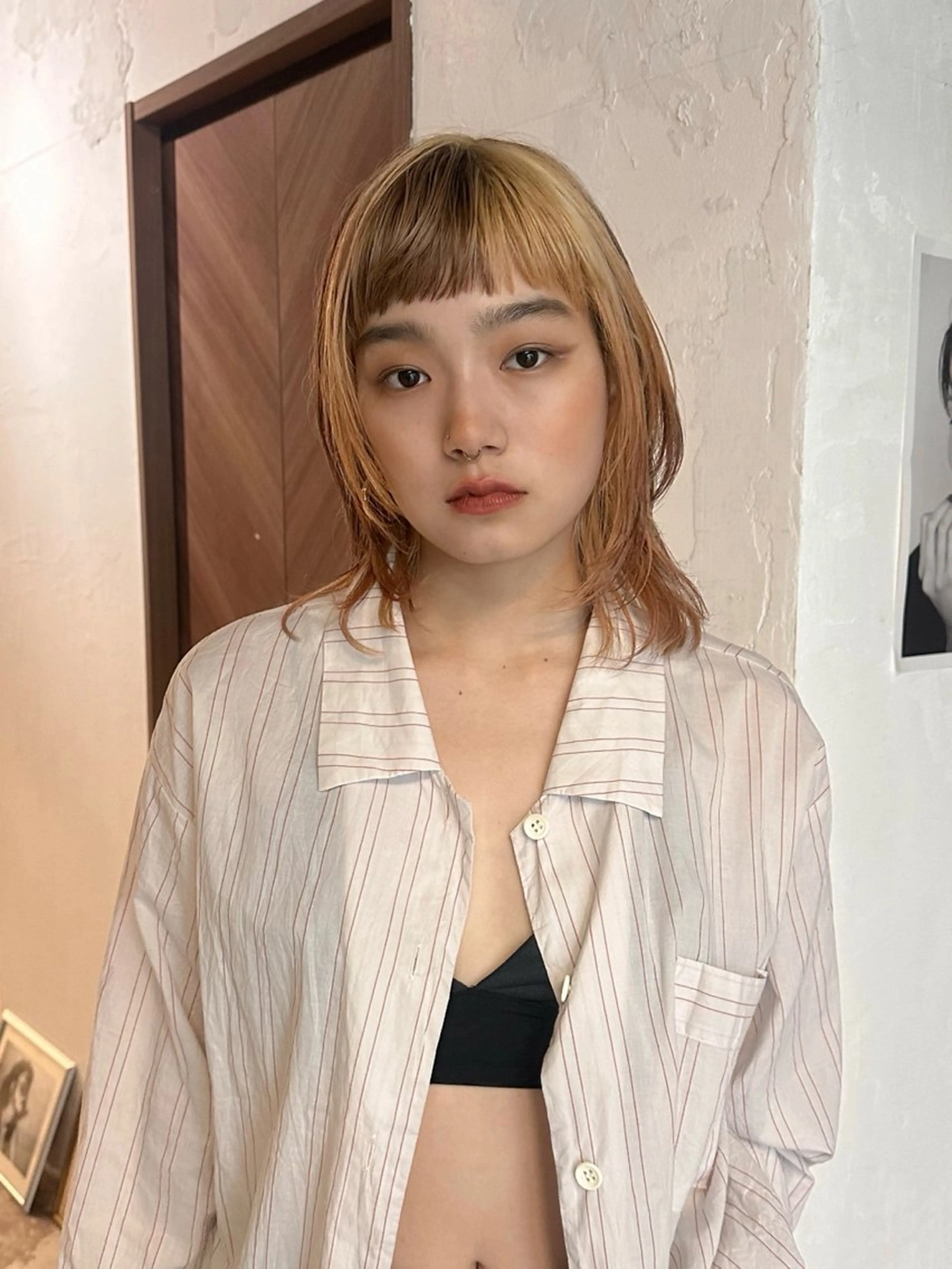 ミディアム カラー amy.所属・メンズカットパーマ/ ブリーチ高柳将太のヘアスタイル