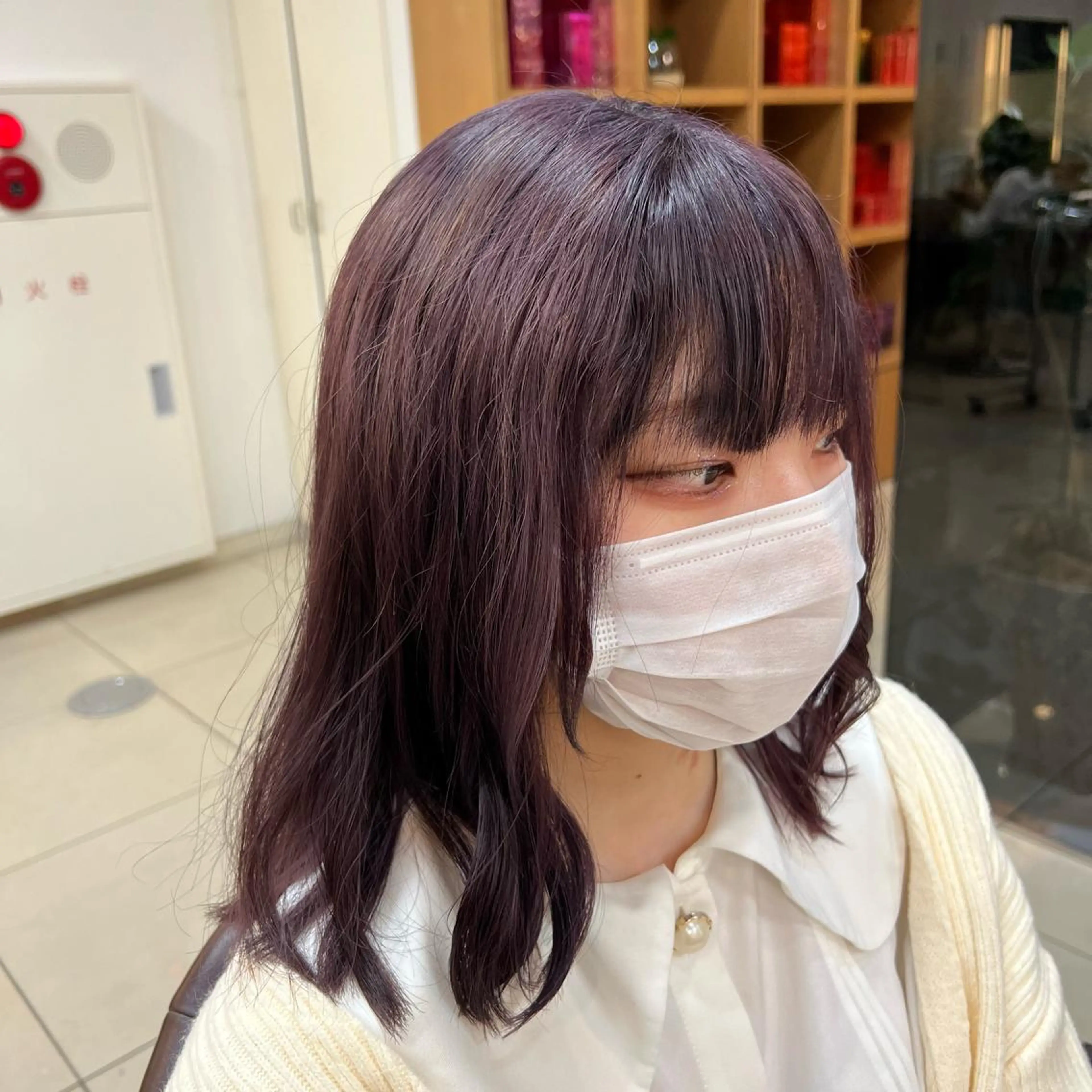 ミディアム カラー パープルカラー 茅ヶ崎パーマ特化/ スパイラル/ハルキのヘアスタイル