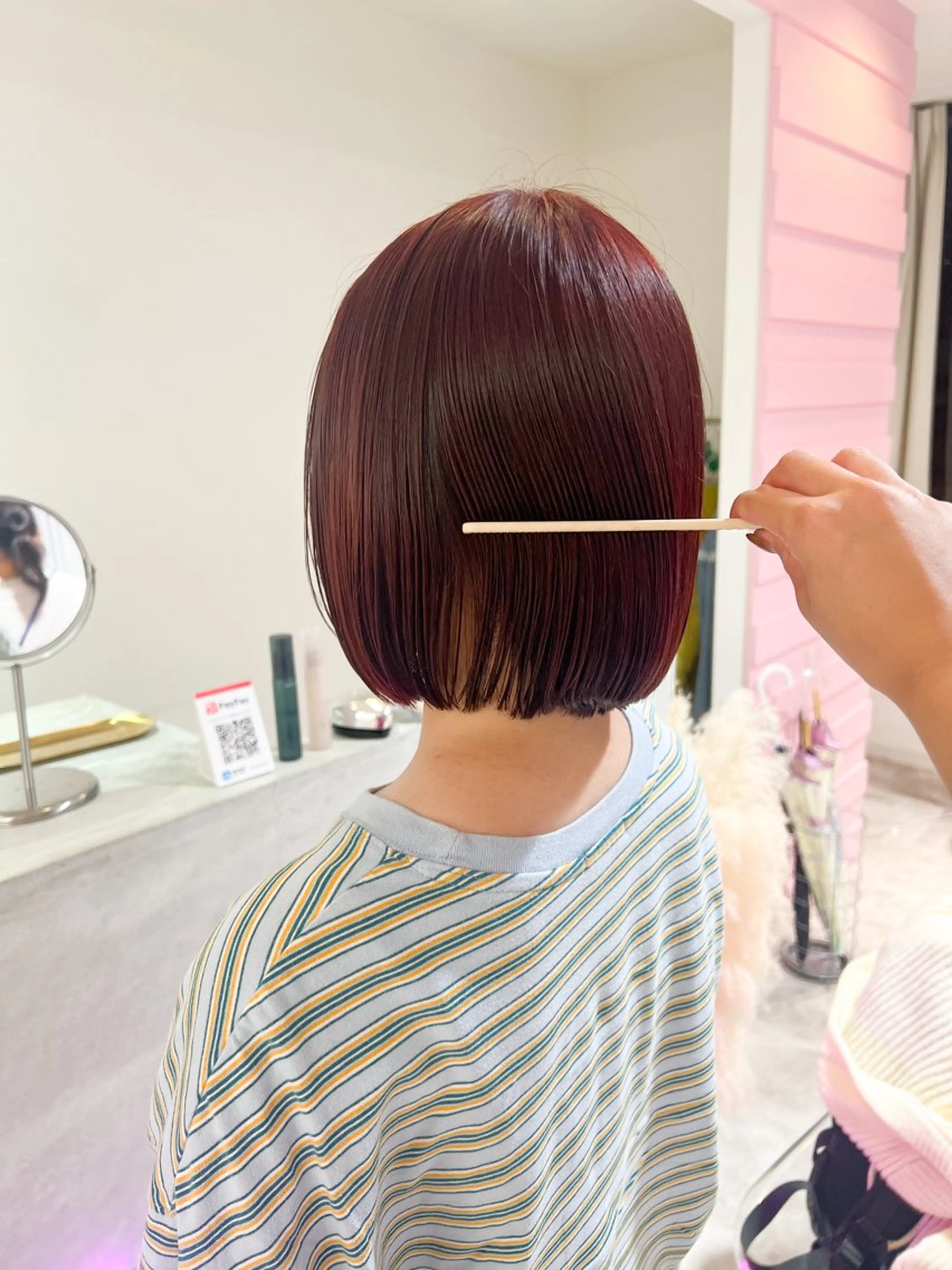 ショート カラー ヘアカラー トリートメント 🎀ダブルカラー/ ピンク×ガーリー🎀のヘアスタイル