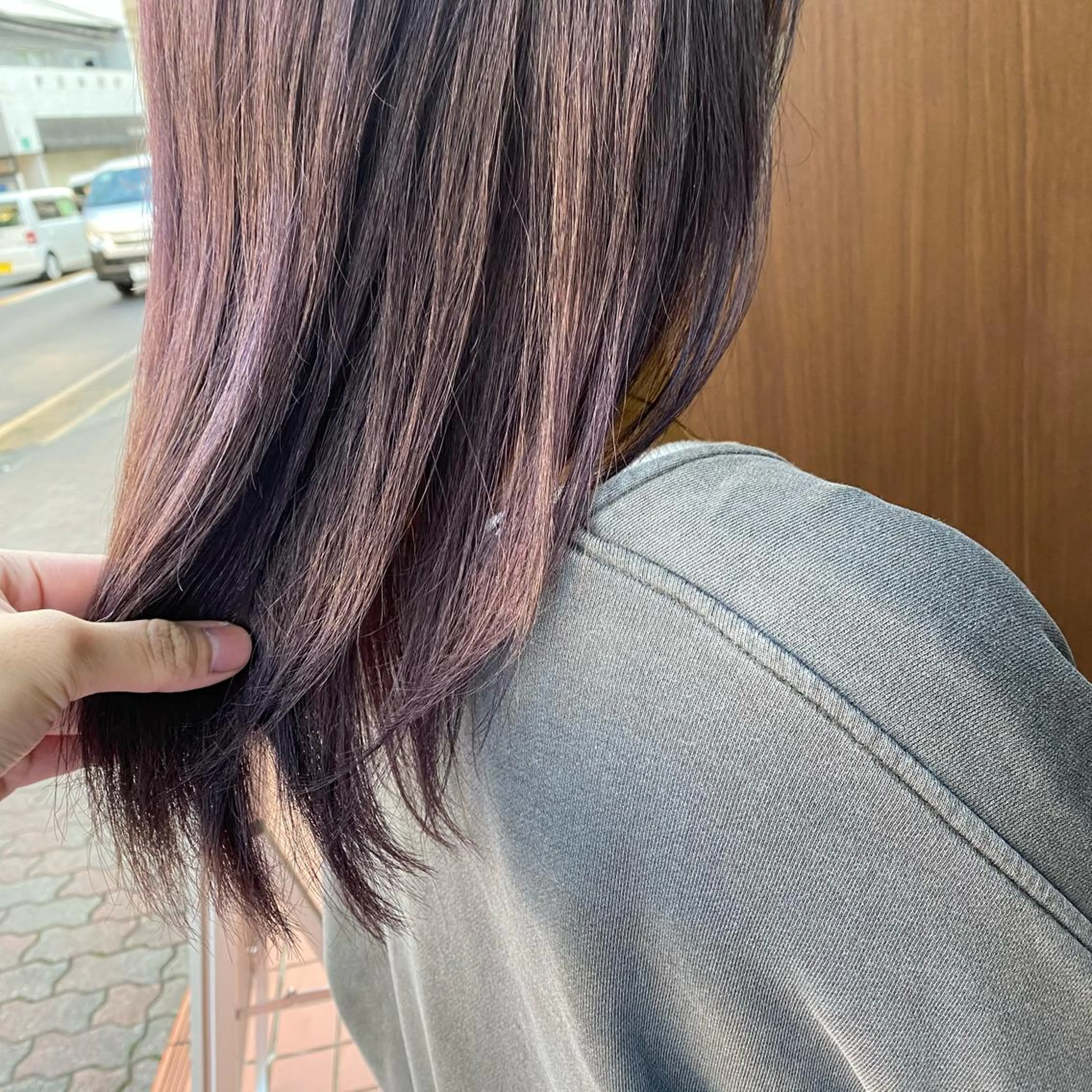 セミロング カラー アッシュ ラベンダーカラー ラベンダーアッシュ ボブ/パーマ ミヒラケイタのヘアスタイル