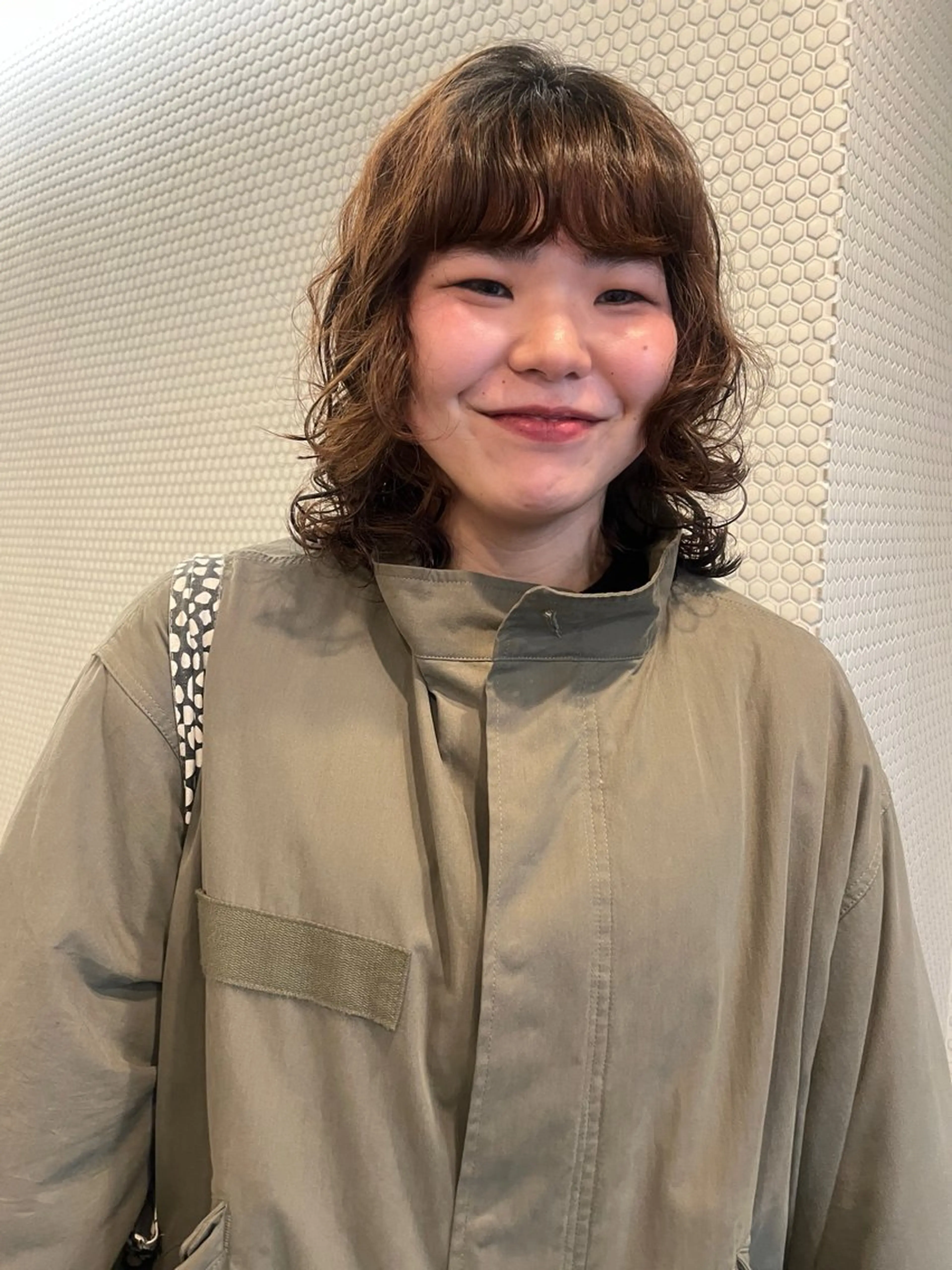 パーマ ボブ 縮毛矯正 ニュアンスパーマ パーマ レイヤー/暖色/ 髪質改善/永礼芳果のヘアスタイル