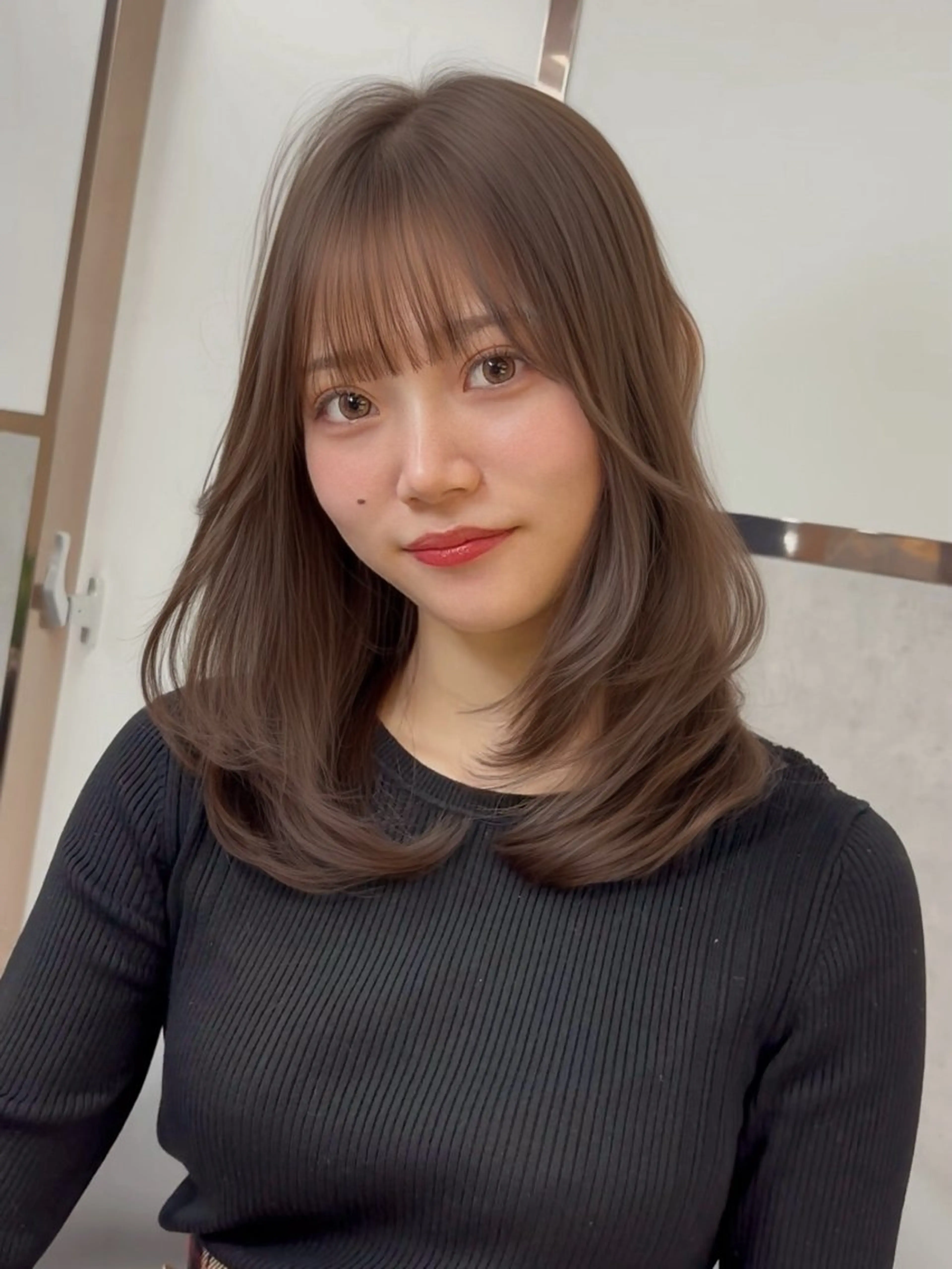 ミディアム カラー 髪質改善 縮毛矯正 カット ヘアカラー 【美髪矯正】 吉村　清志のヘアスタイル