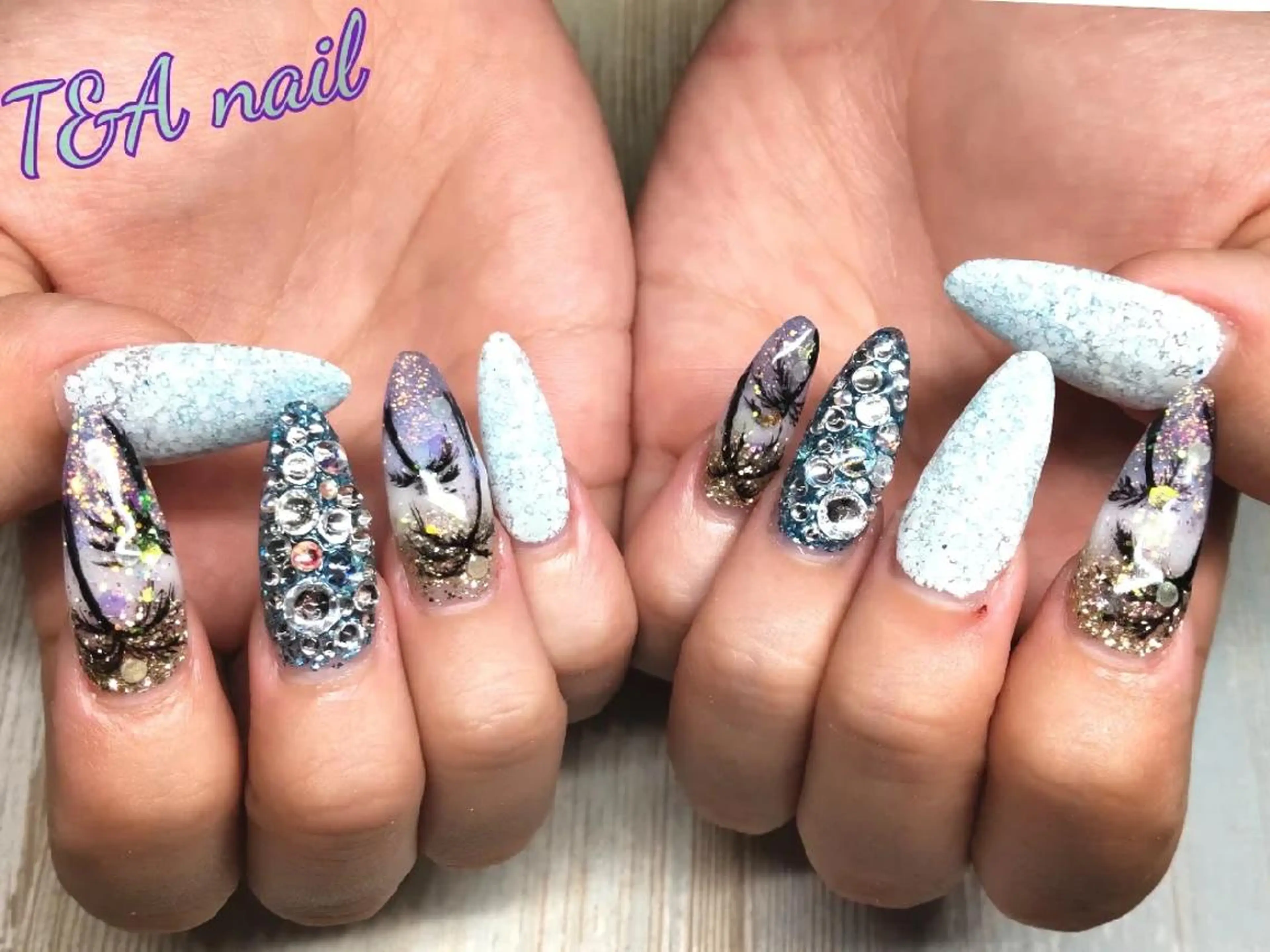 ロング ネイル 長さ出し ジェルネイル ニュアンスネイル スカルプネイル 夏ネイル ハンドネイル T&A nailのネイルデザイン