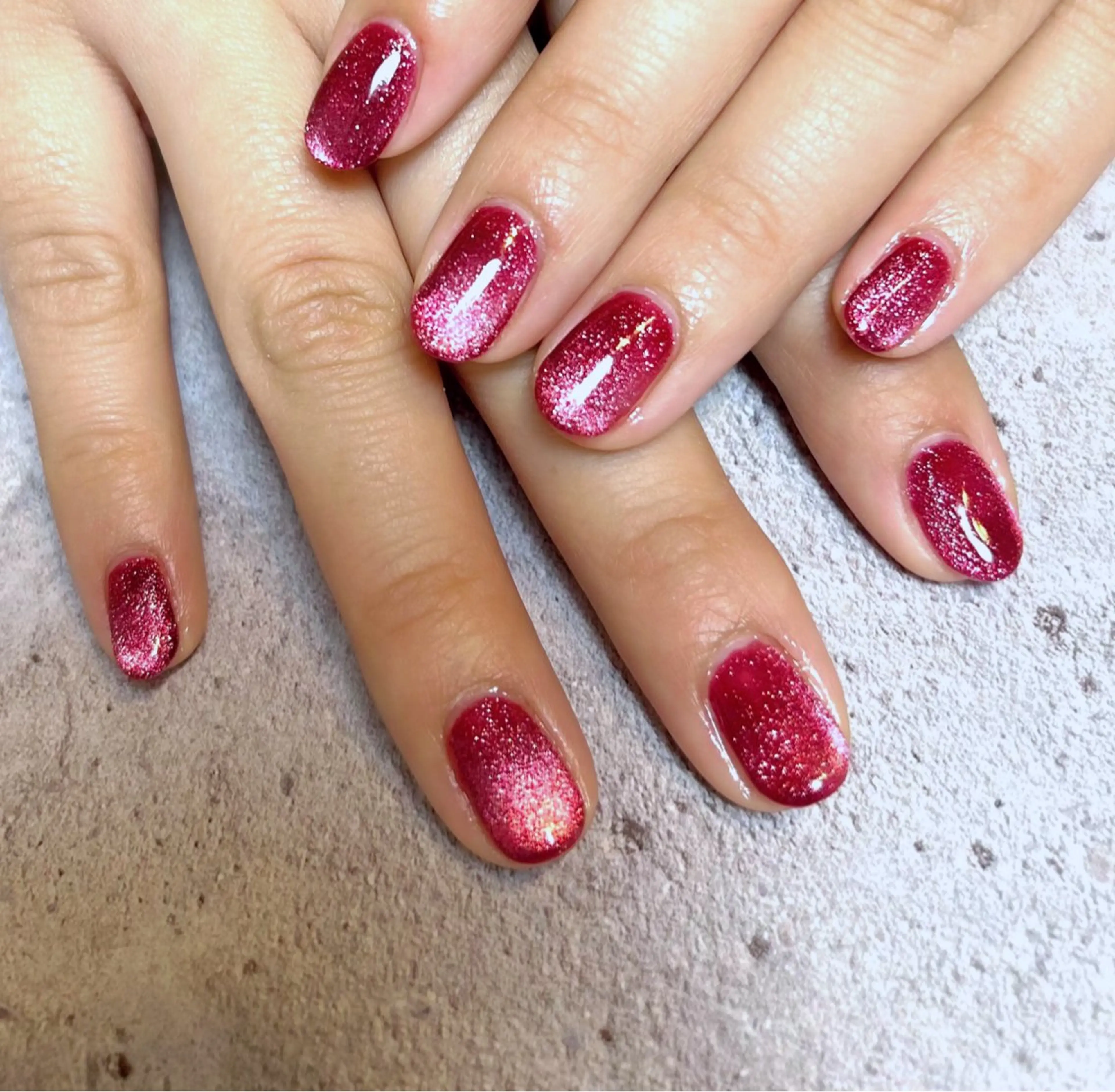 ネイル ボルドー マグネットネイル 冬ネイル ハンドネイル Kai  nail Mayukoのネイルデザイン