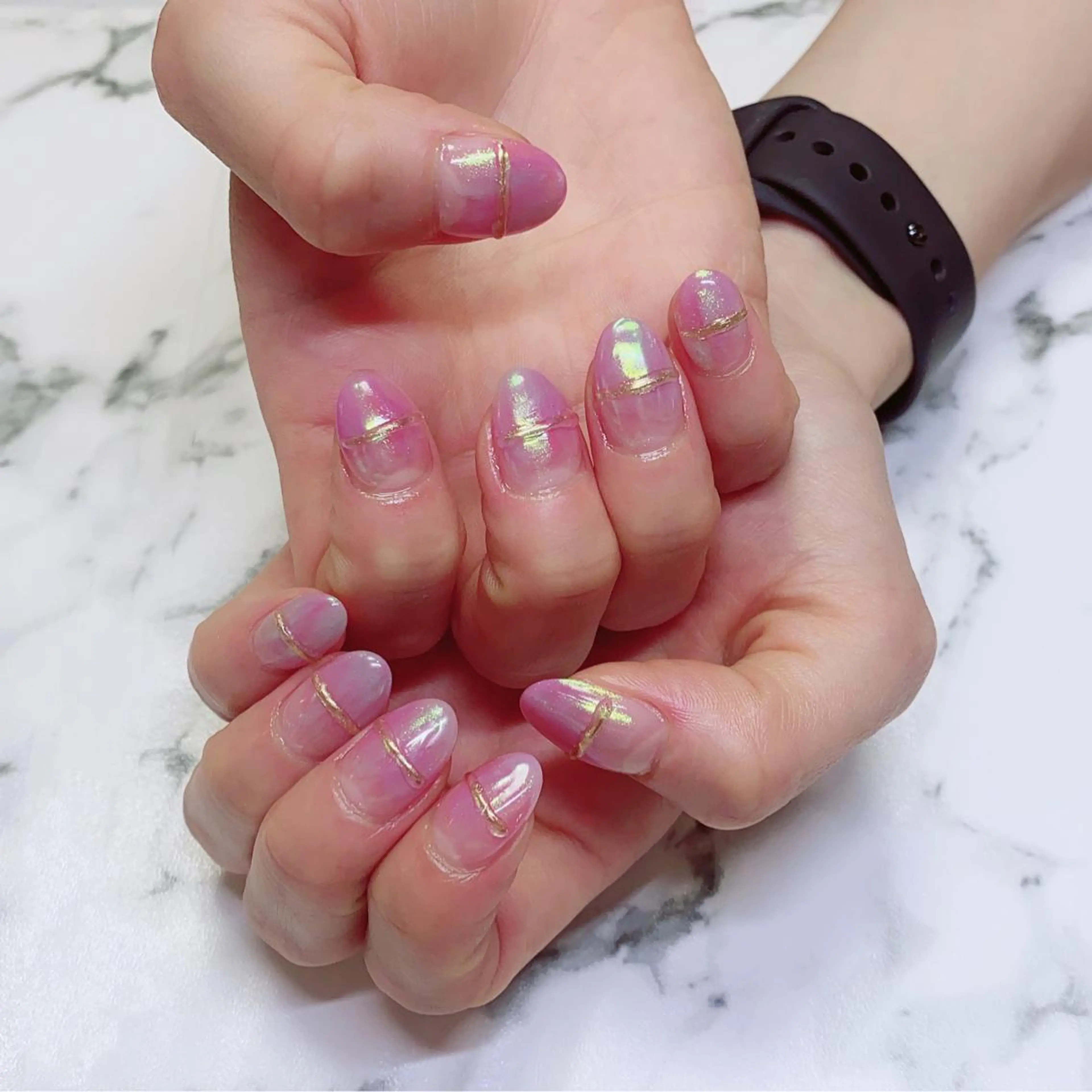 ロング カラー ネイル ミラーネイル Q Free nailsのネイルデザイン