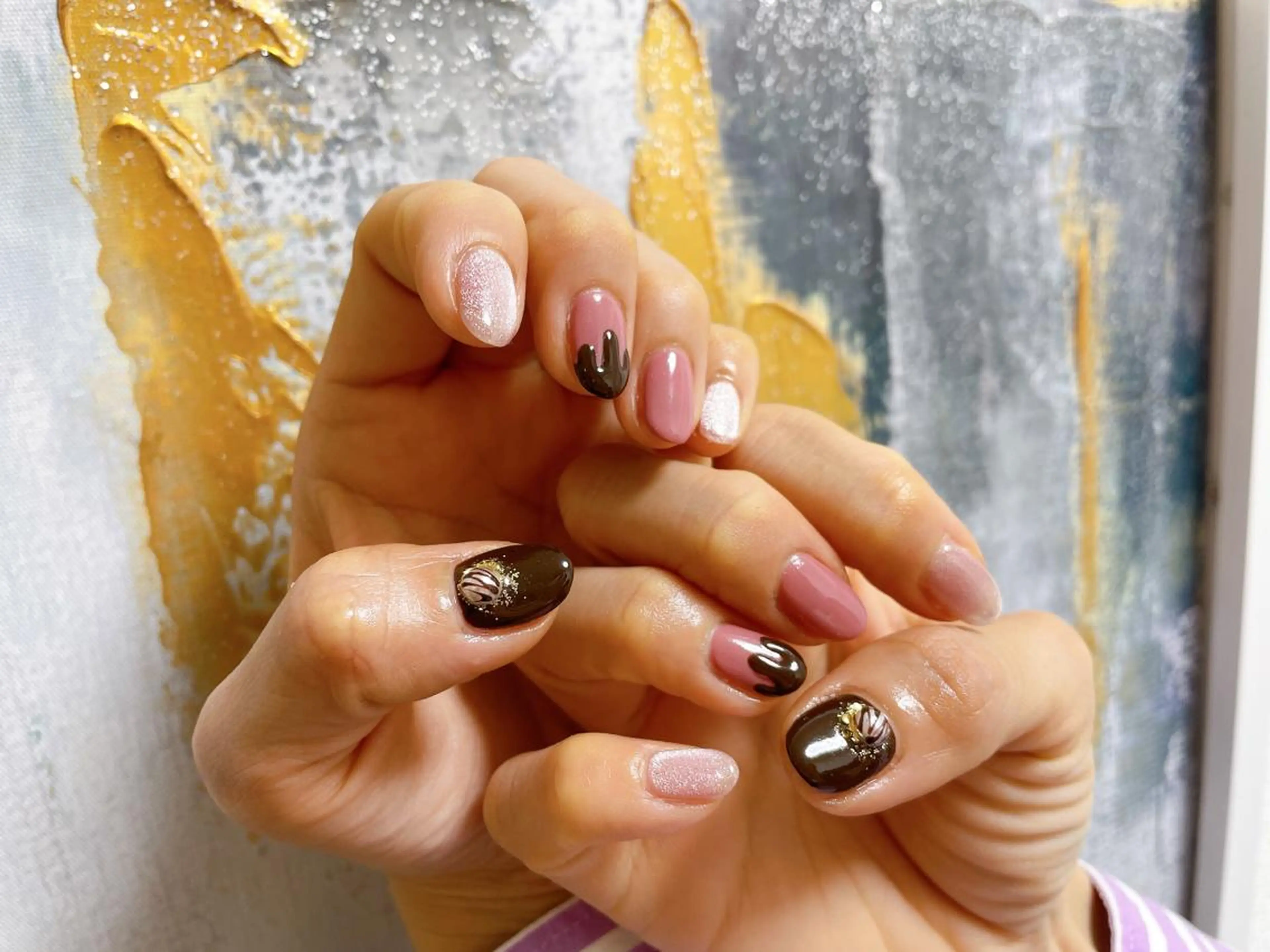 ネイル フットネイル フレンチネイル ジェルネイル ハート 韓国ネイル Mogu nail 二子玉川のネイルデザイン