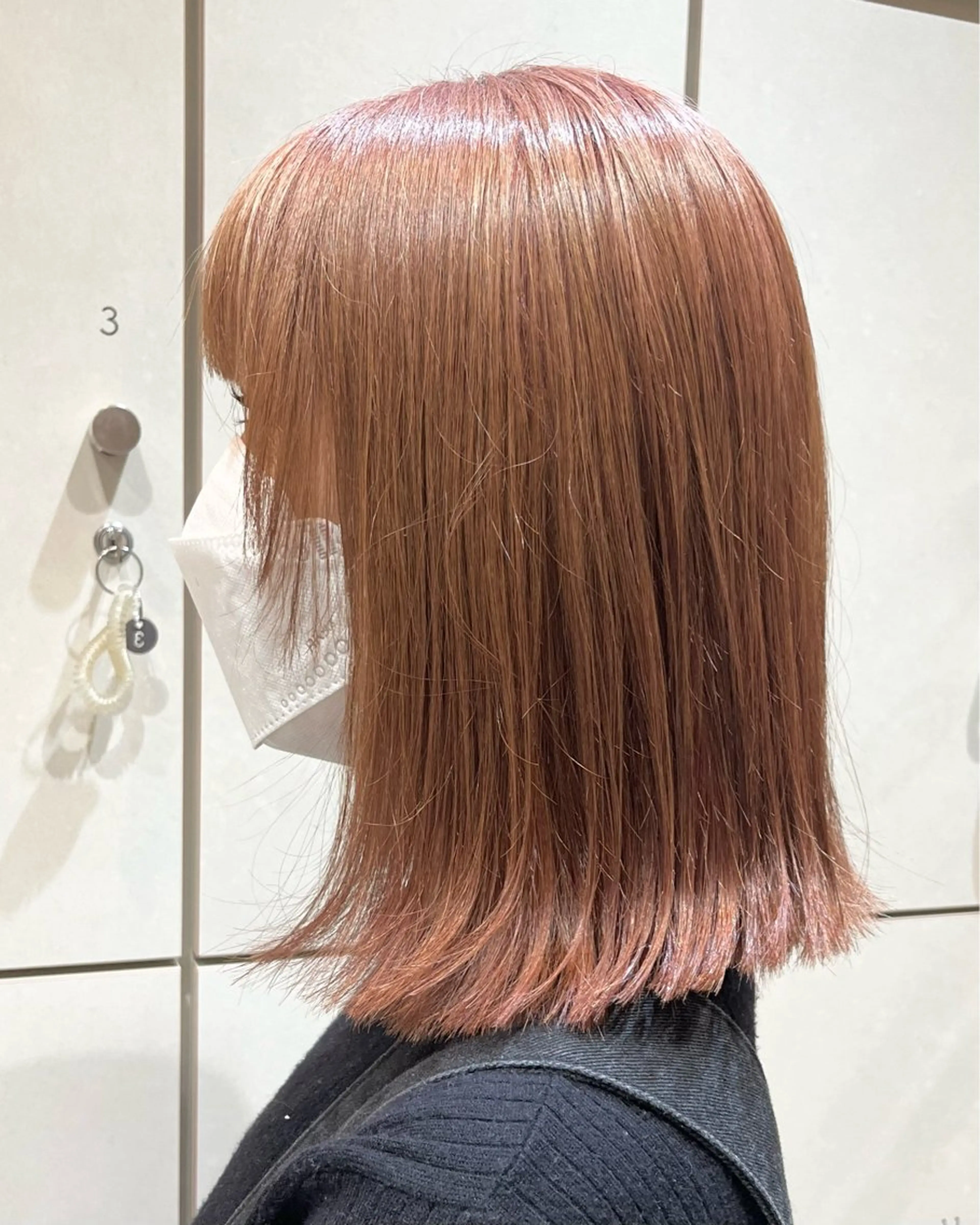 ミディアム カラー ダブルカラー 顔まわりレイヤー レイヤーカット ボブ/ショート/金田 夏葵のヘアスタイル