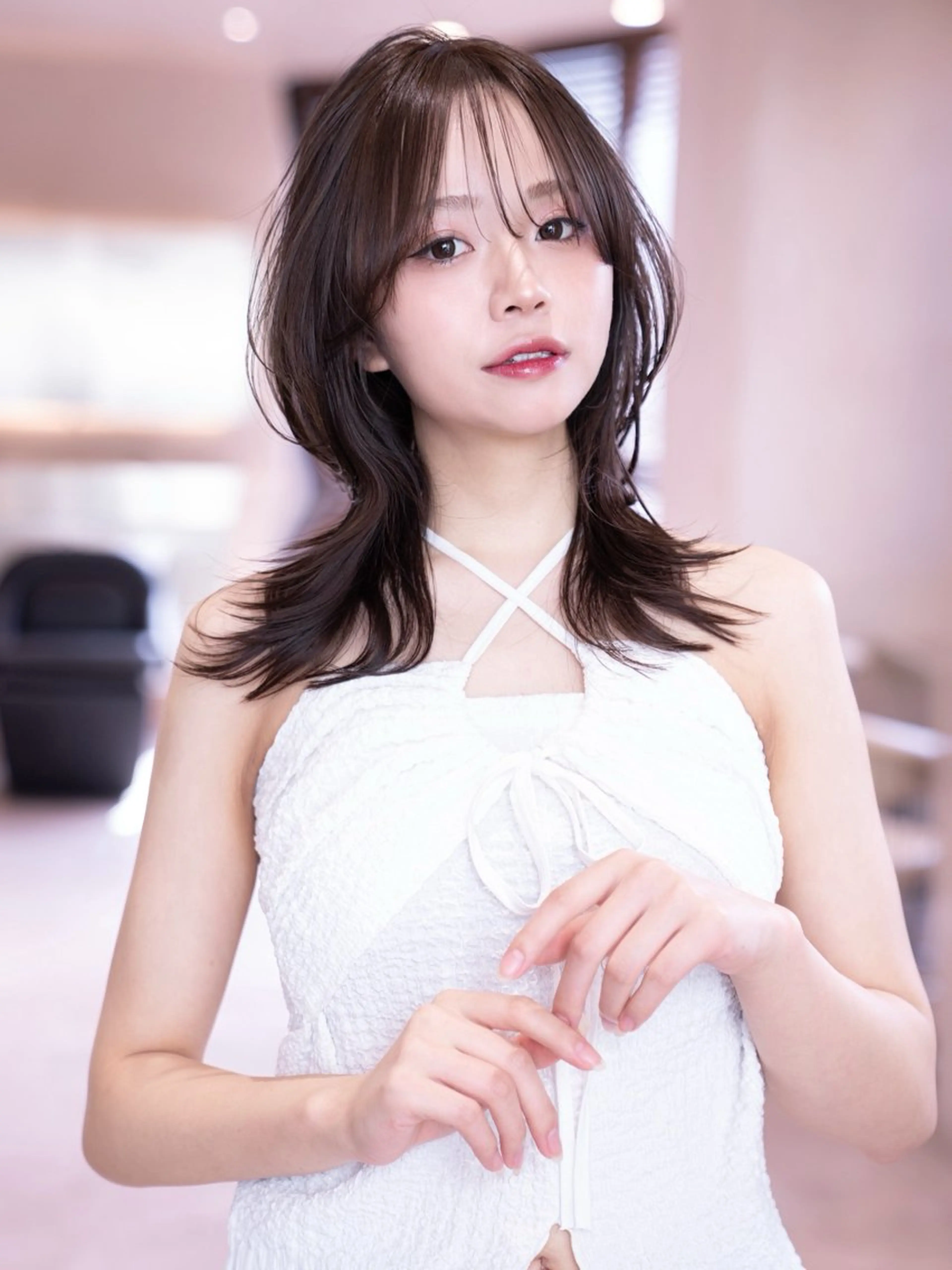 ミディアム カット ヘアカラー トリートメント HAVANA所属・レイヤー似合わせ 透明感カラーりきやのヘアスタイル