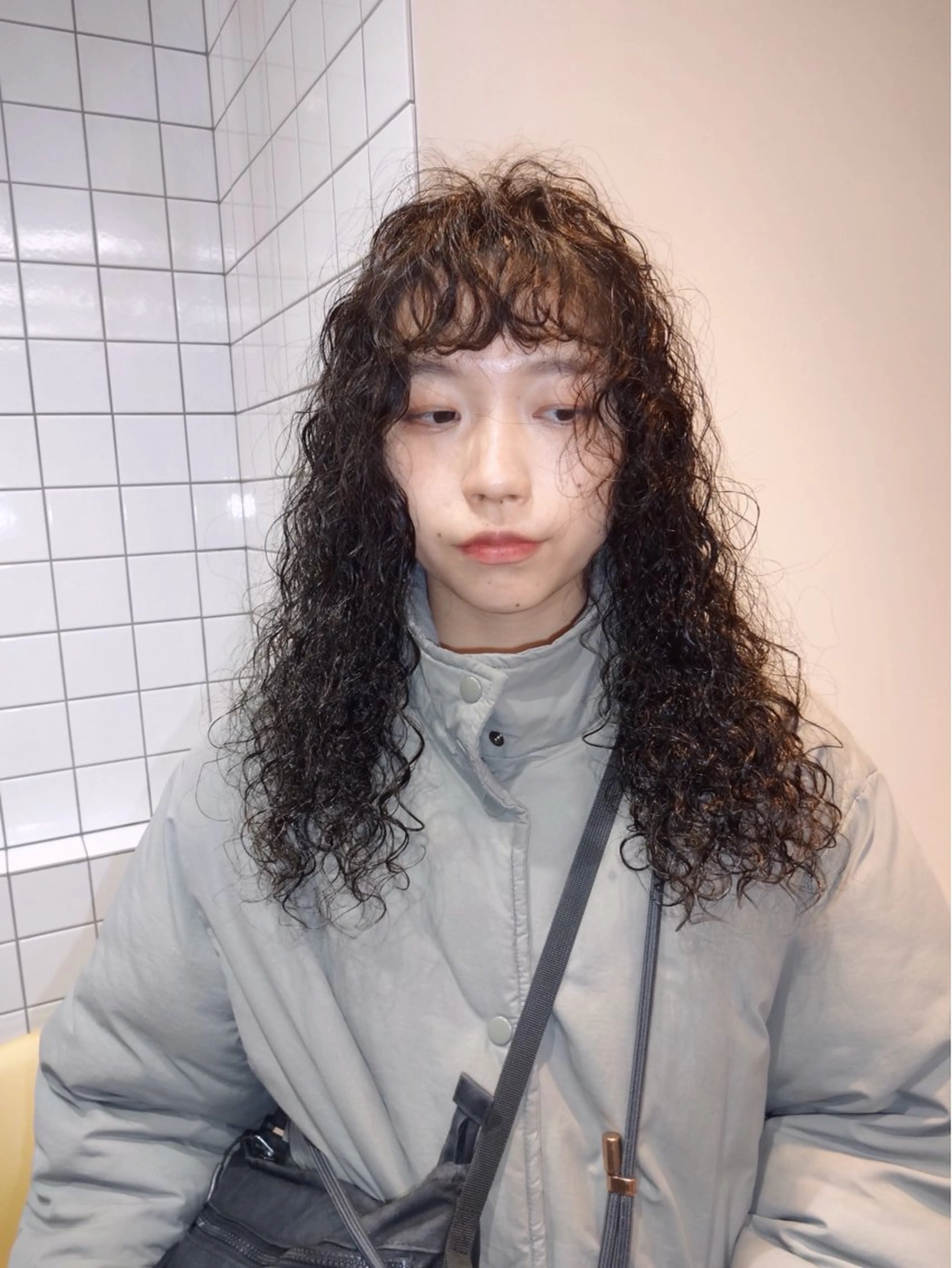 ロング パーマ カット パーマ ボブパーマ/パーマ ウルフパーマのヘアスタイル