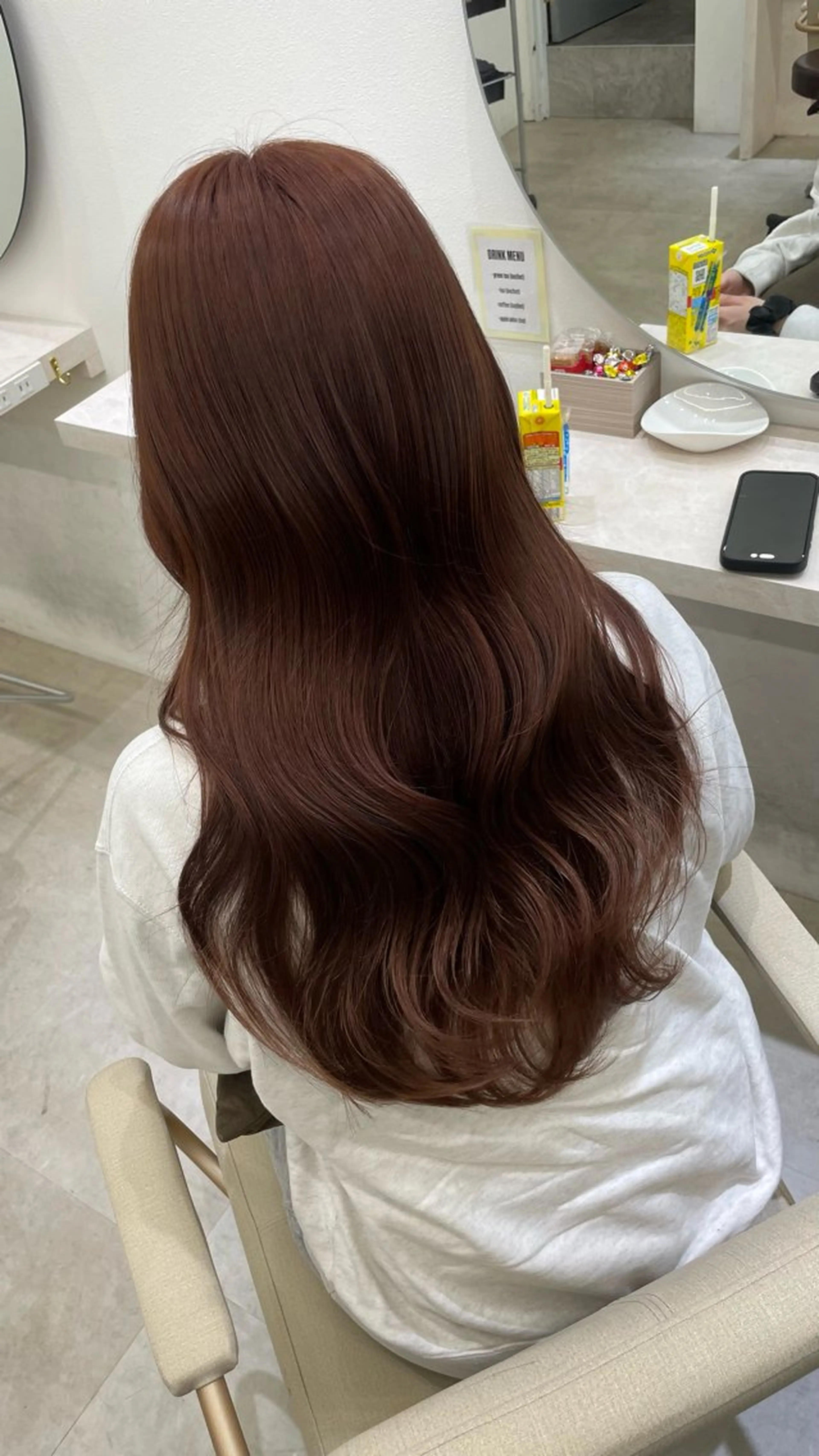 ロング カラー ブリーチ ブラウンカラー ダブルカラー ブリーチなしカラー ピンクカラー ヘアカラー トリートメント 酸性縮毛矯正 梅田茶屋町 Juriのヘアスタイル