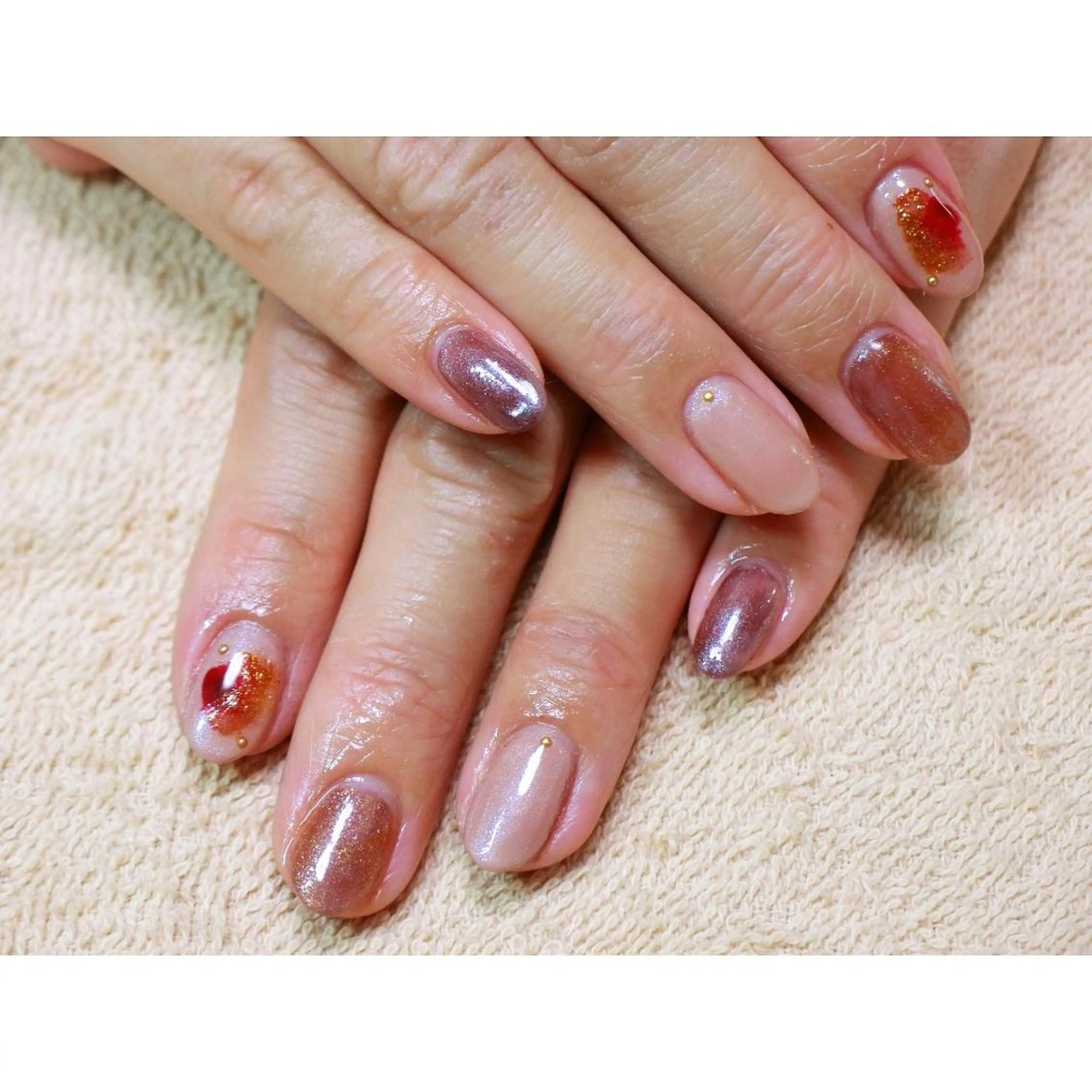 ネイル 痛ネイル/ワンホン/ フィルイン/長さだしのネイルデザイン