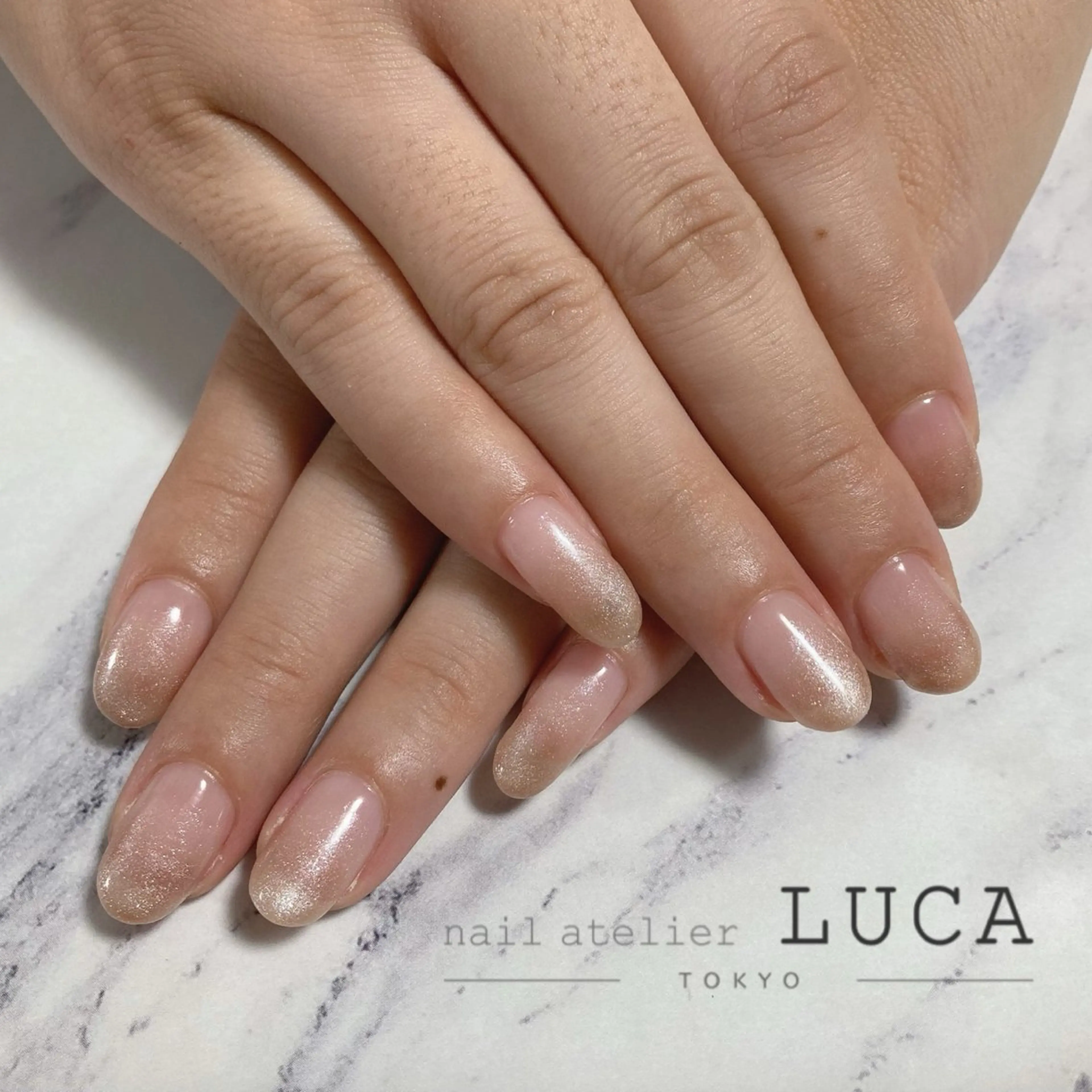 ネイル フレンチネイル ジェルネイル ラメ(グリッター) オフィスネイル パラジェル ネイルアトリエルカ 米原のネイルデザイン