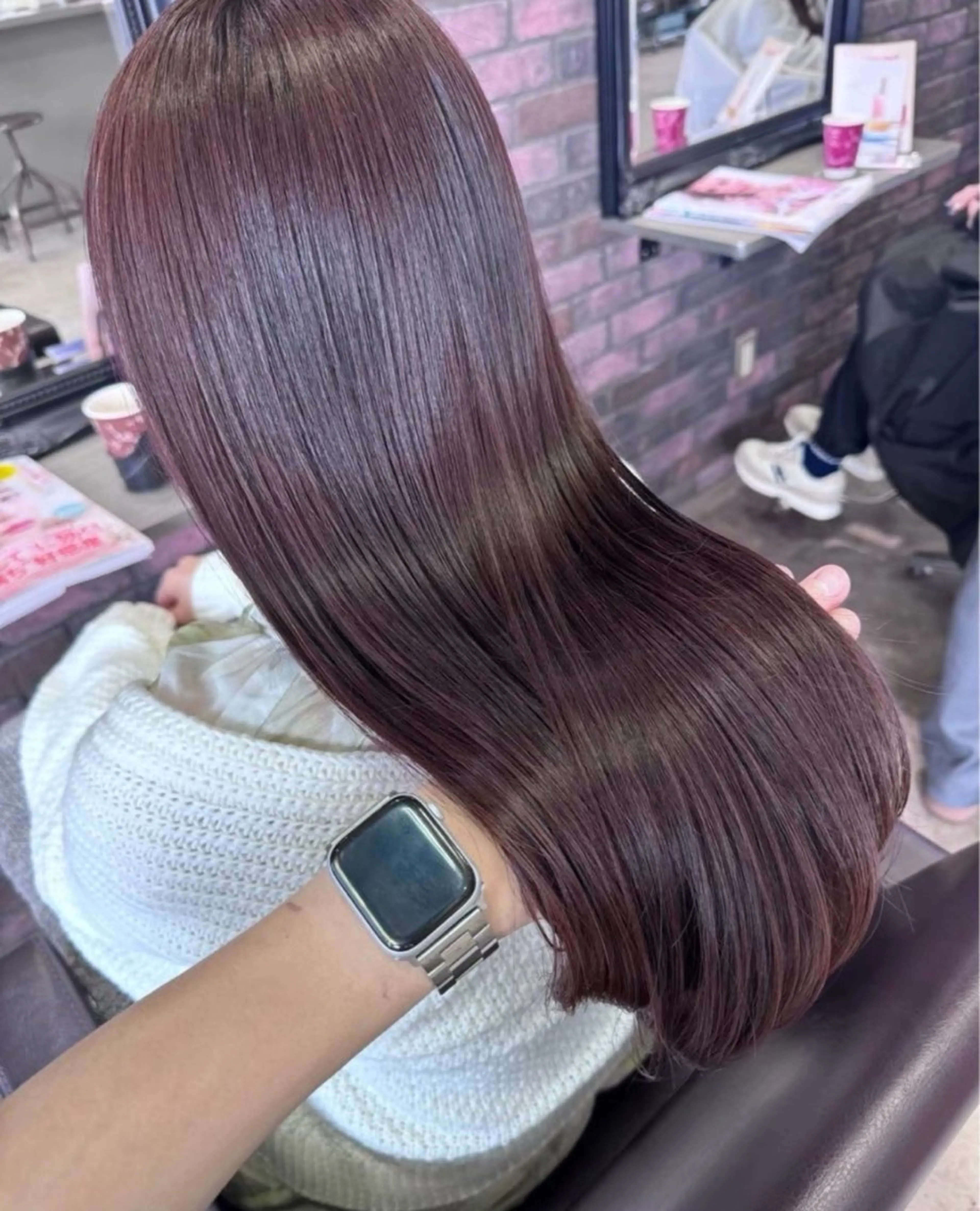 ロング カラー ラベンダーカラー ピンクカラー ピンクラベンダー ヘアカラー トリートメント Glimpseあやね 🎀大濠のヘアスタイル